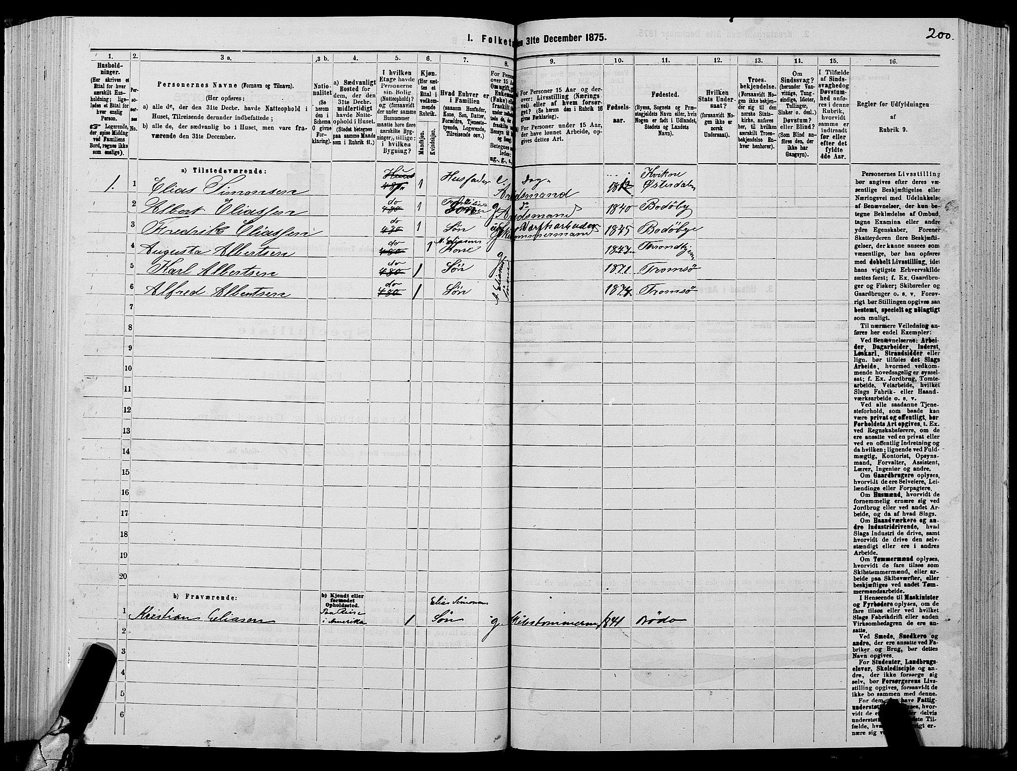 SATØ, 1875 census for 1902P Tromsø, 1875, p. 2200