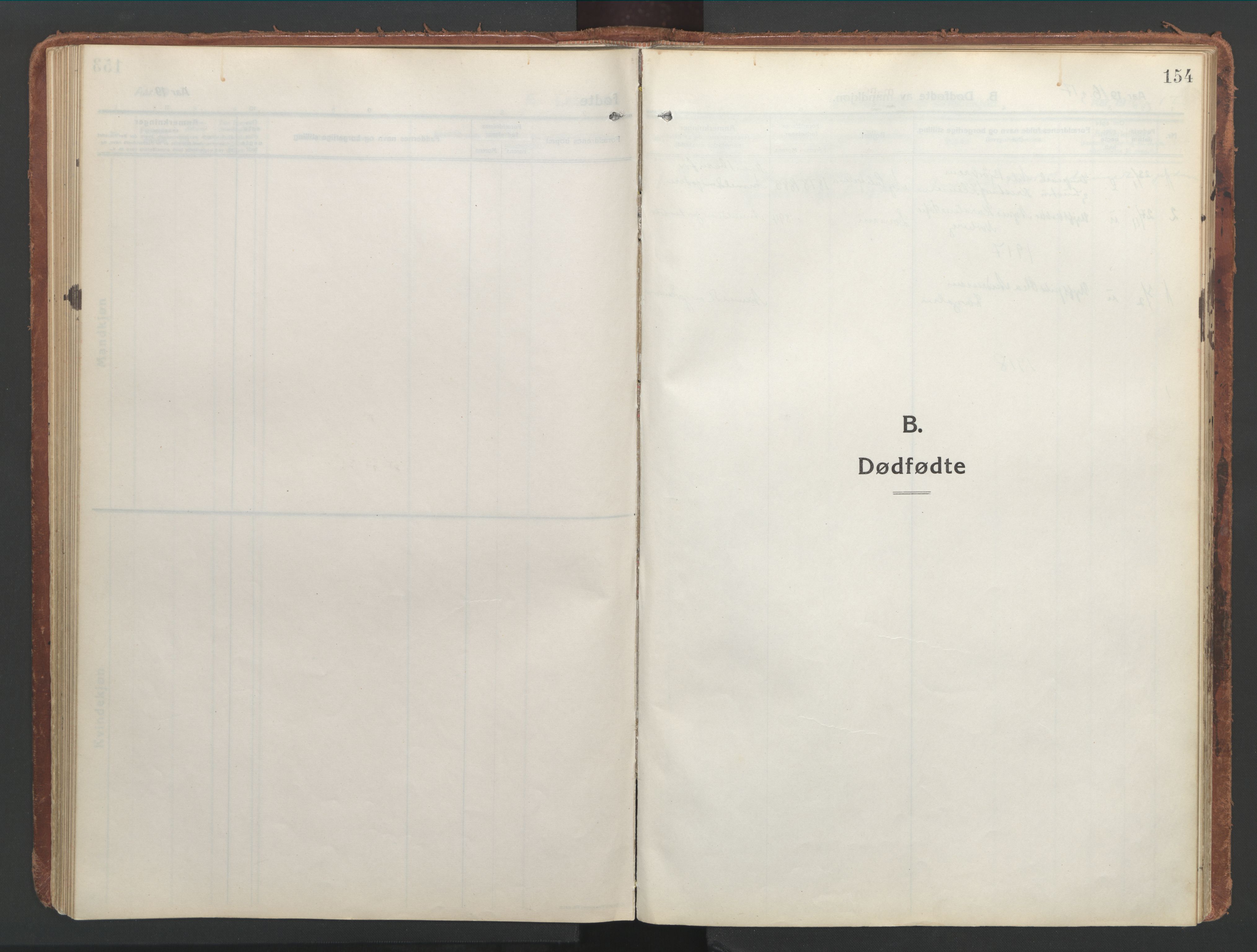 Ministerialprotokoller, klokkerbøker og fødselsregistre - Nordland, AV/SAT-A-1459/850/L0715: Curate's parish register no. 850B05, 1913-1924, p. 154