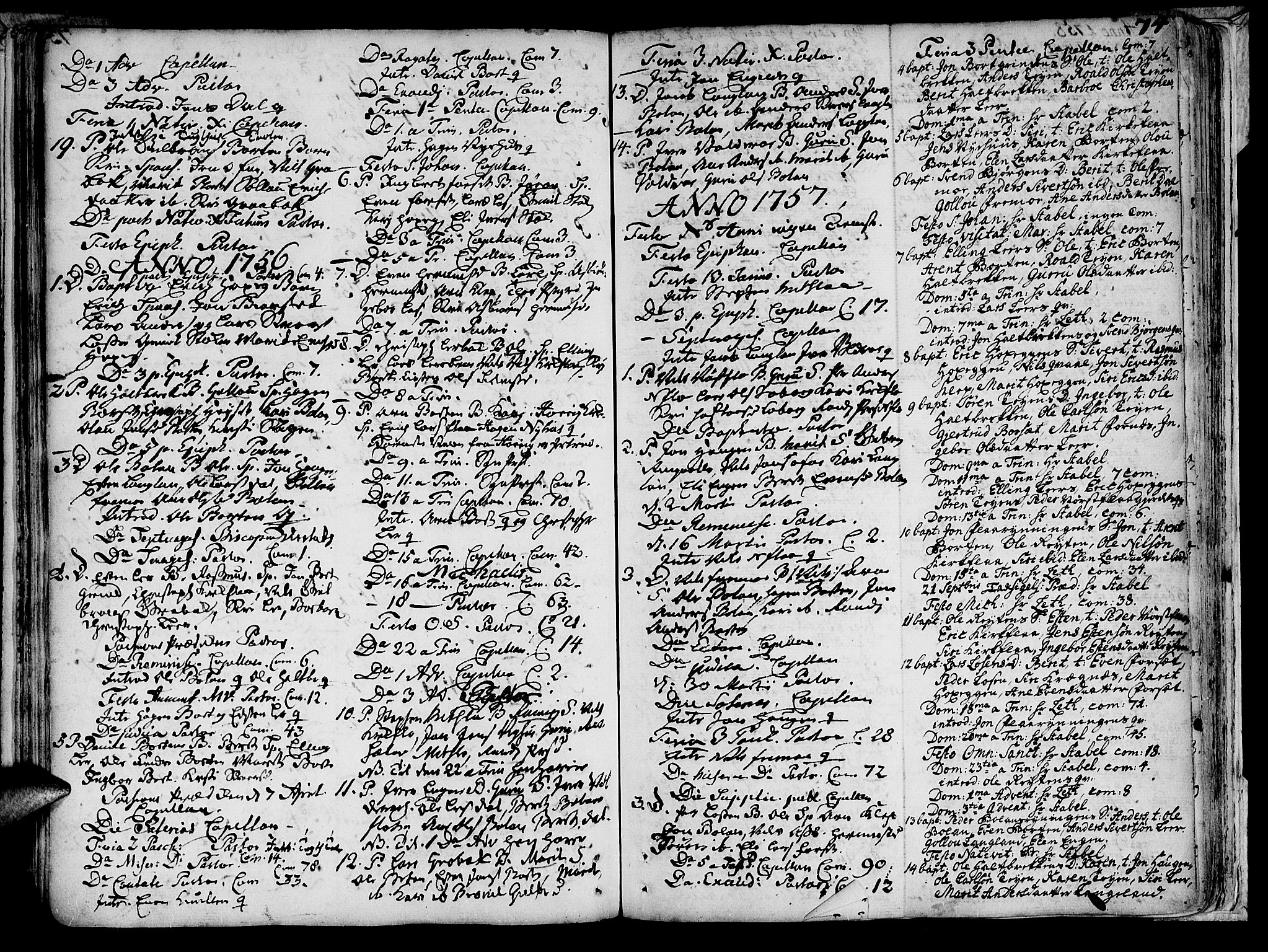 Ministerialprotokoller, klokkerbøker og fødselsregistre - Sør-Trøndelag, SAT/A-1456/691/L1058: Parish register (official) no. 691A01 /2, 1740-1767, p. 74