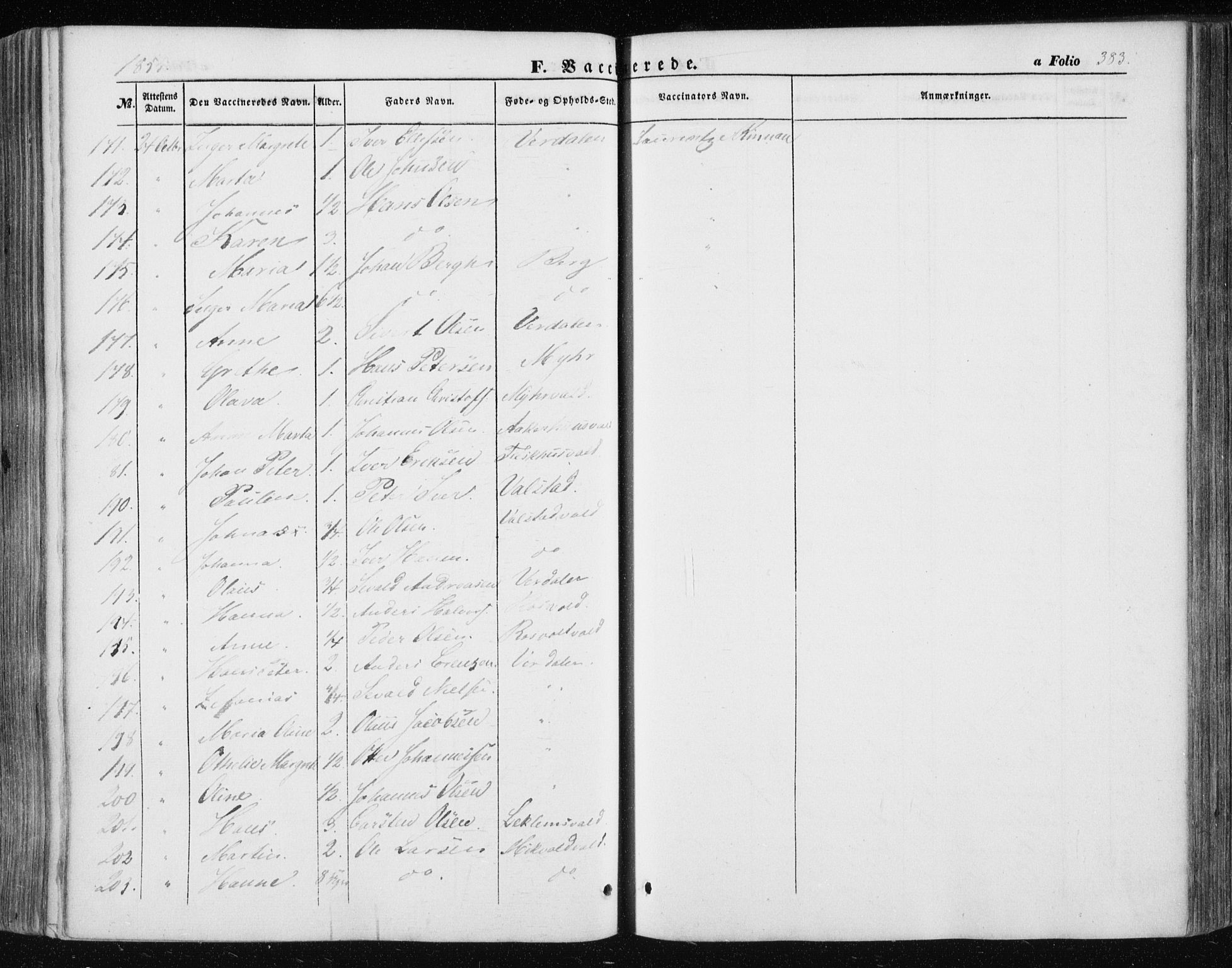 Ministerialprotokoller, klokkerbøker og fødselsregistre - Nord-Trøndelag, AV/SAT-A-1458/723/L0240: Parish register (official) no. 723A09, 1852-1860, p. 383