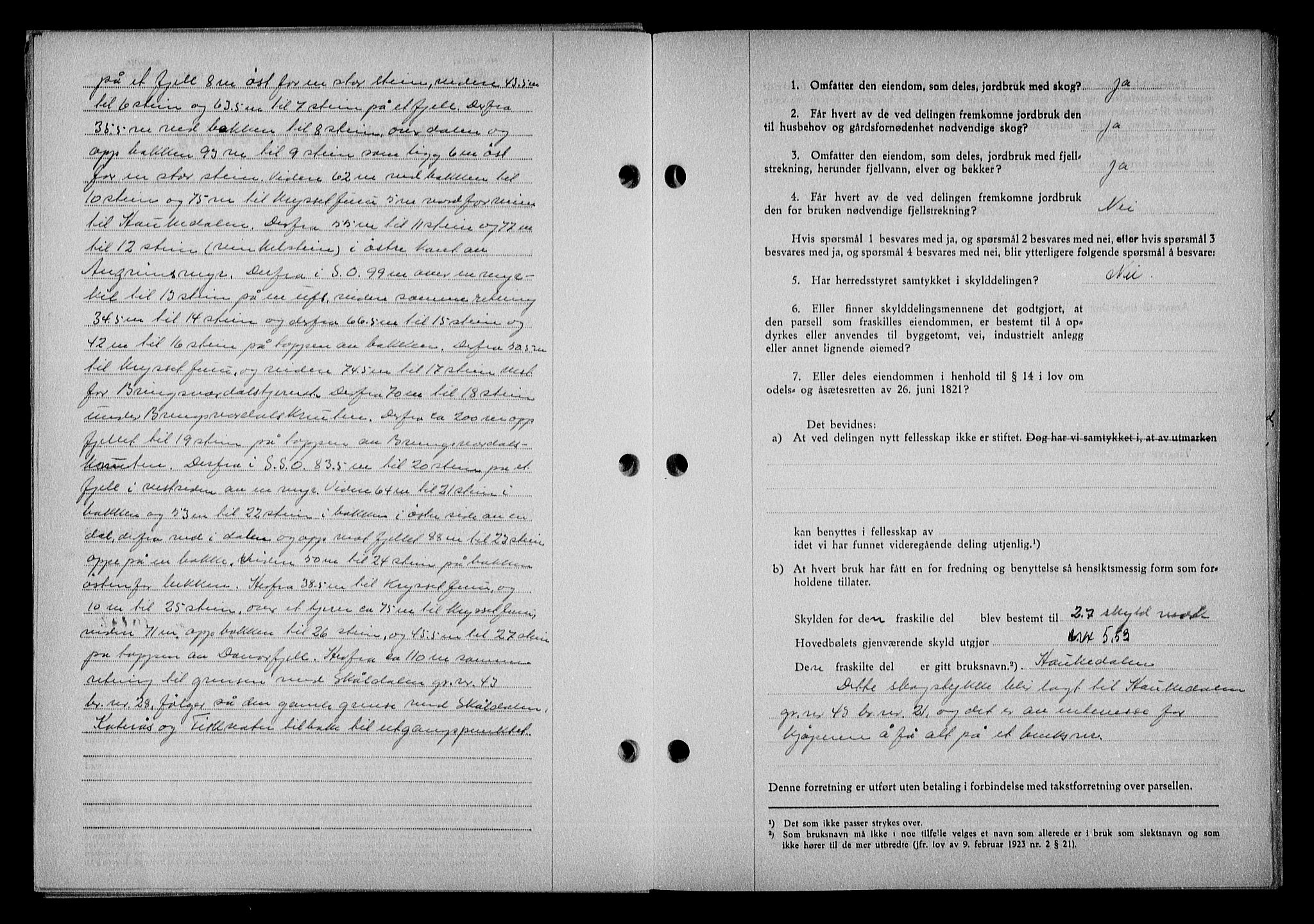 Nedenes sorenskriveri, AV/SAK-1221-0006/G/Gb/Gba/L0051: Mortgage book no. A-V, 1943-1944, Diary no: : 1105/1943