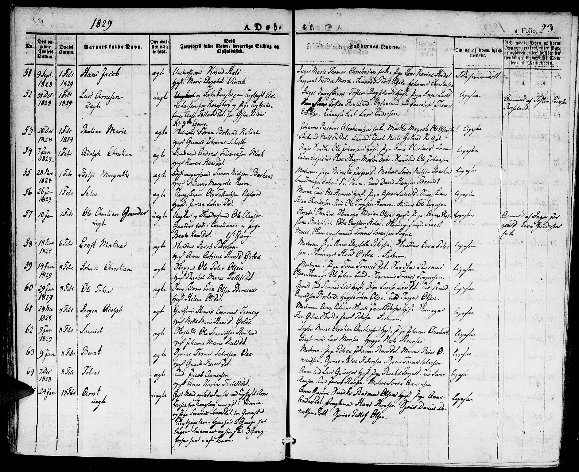 Kristiansand domprosti, AV/SAK-1112-0006/F/Fa/L0011: Parish register (official) no. A 11, 1827-1841, p. 23