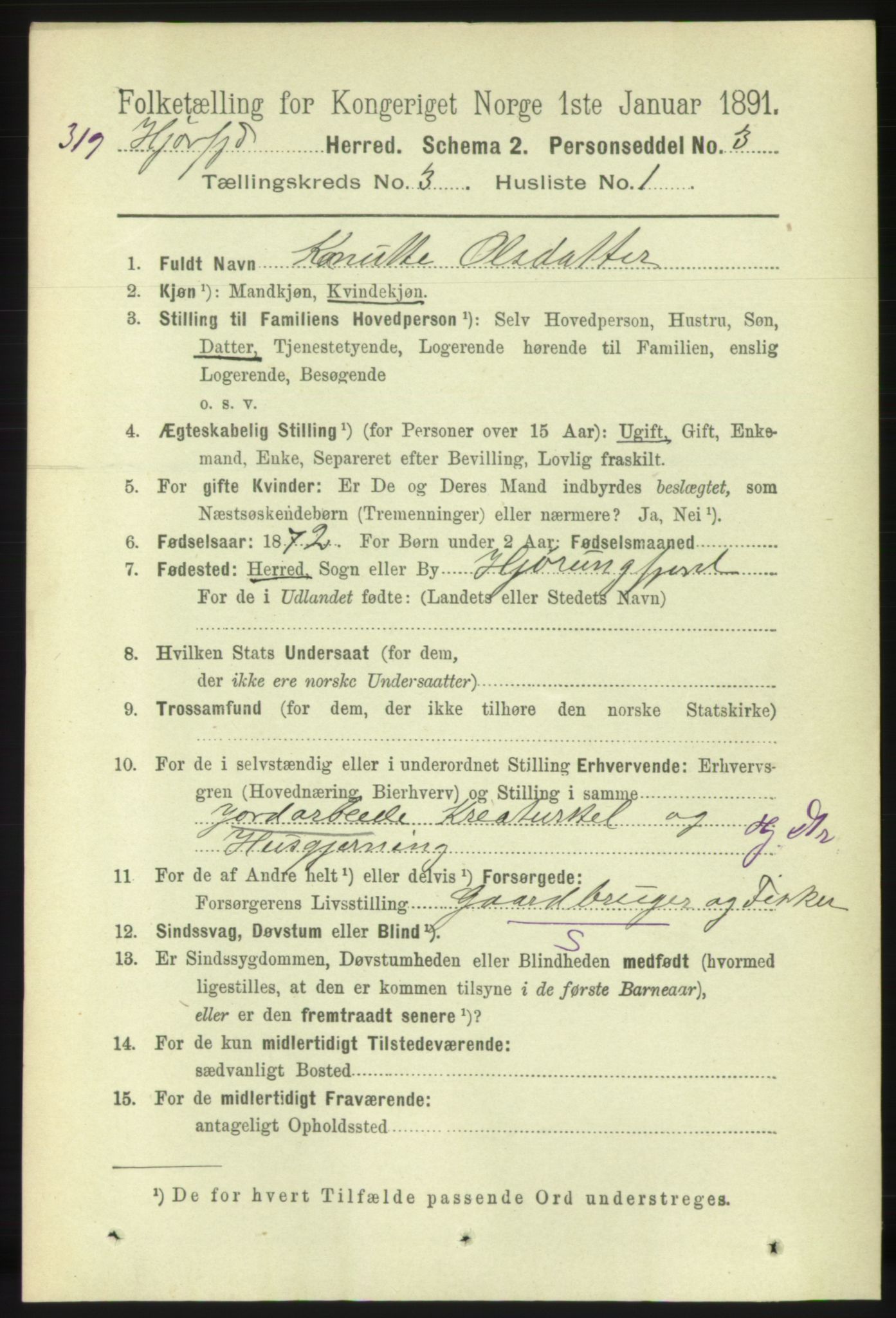 RA, 1891 census for 1522 Hjørundfjord, 1891, p. 465