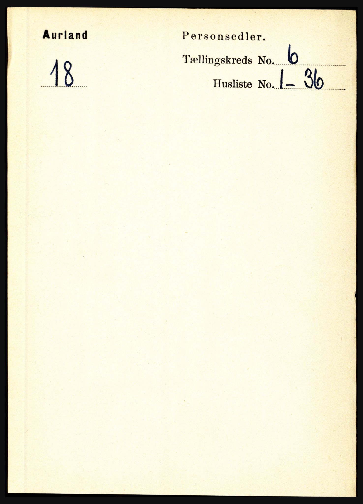 RA, 1891 census for 1421 Aurland, 1891, p. 2282