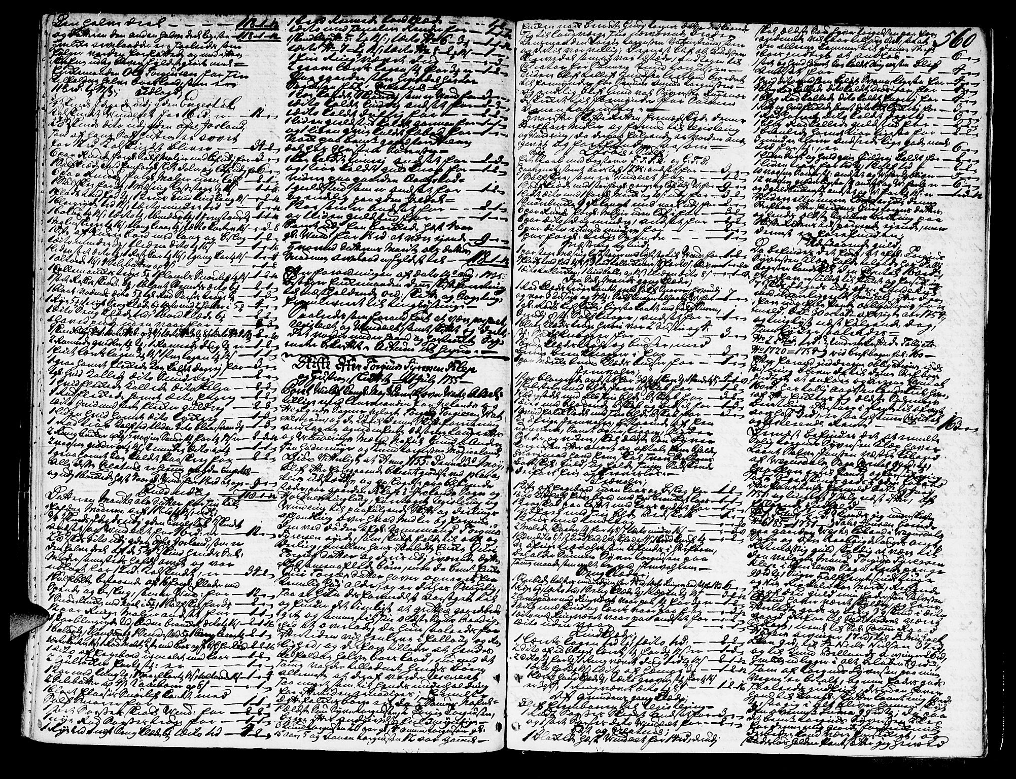 Setesdal sorenskriveri, SAK/1221-0011/H/Hc/L0006: Skifteprotokoll nr 6 med register, 1744-1755, p. 559b-560a