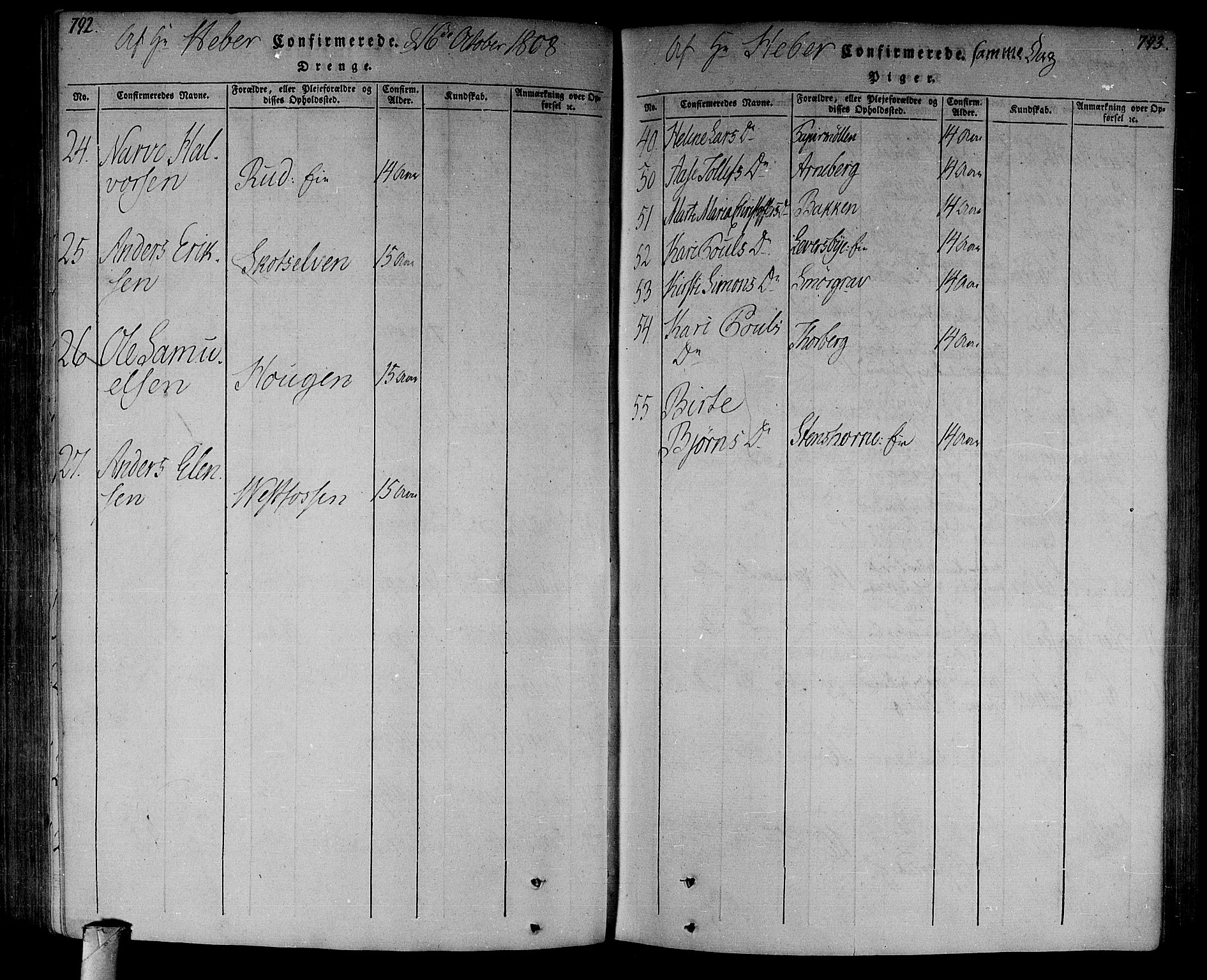 Eiker kirkebøker, AV/SAKO-A-4/F/Fa/L0010: Parish register (official) no. I 10, 1806-1815, p. 792-793