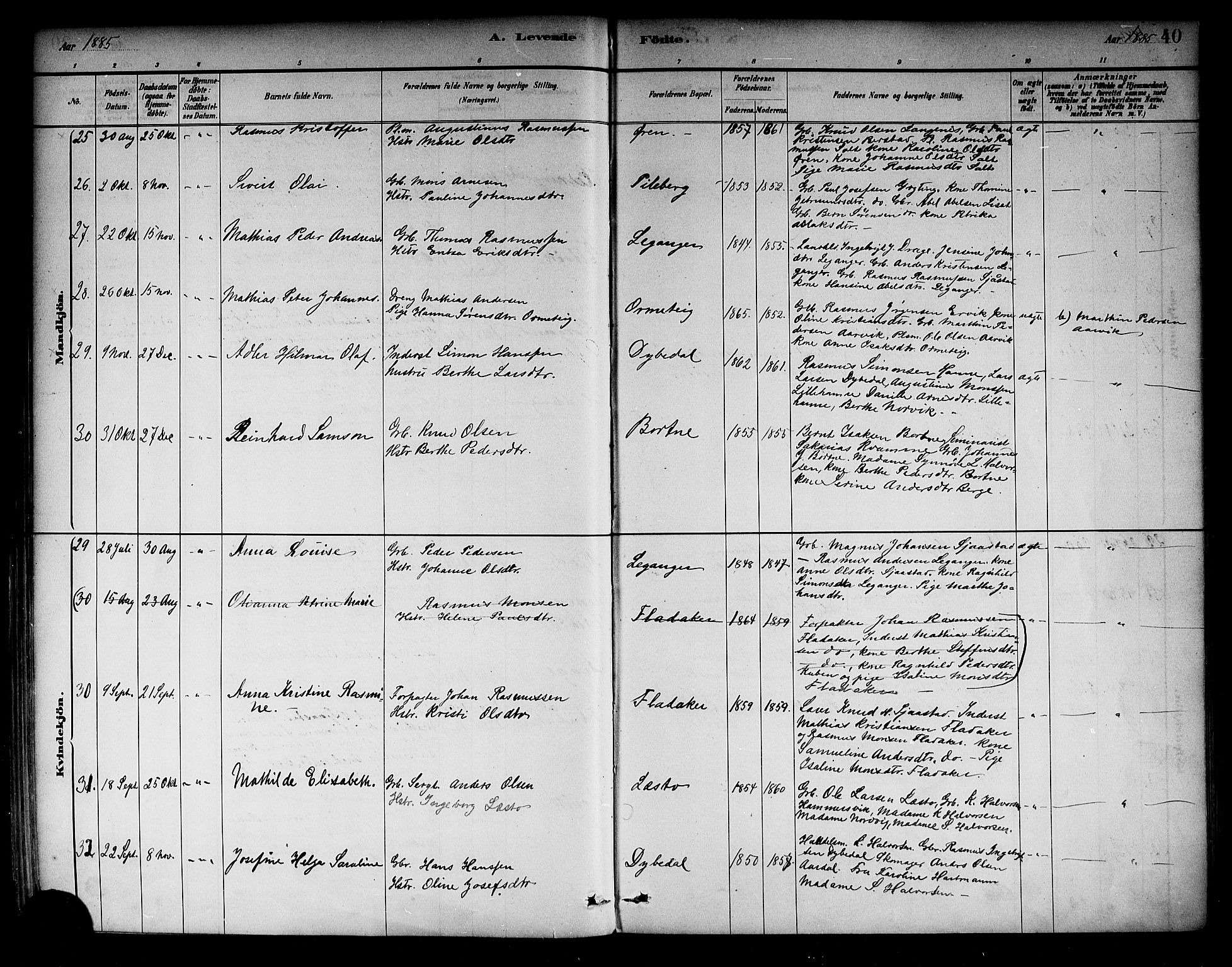 Selje sokneprestembete, AV/SAB-A-99938/H/Ha/Haa/Haab: Parish register (official) no. B 1, 1881-1890, p. 40