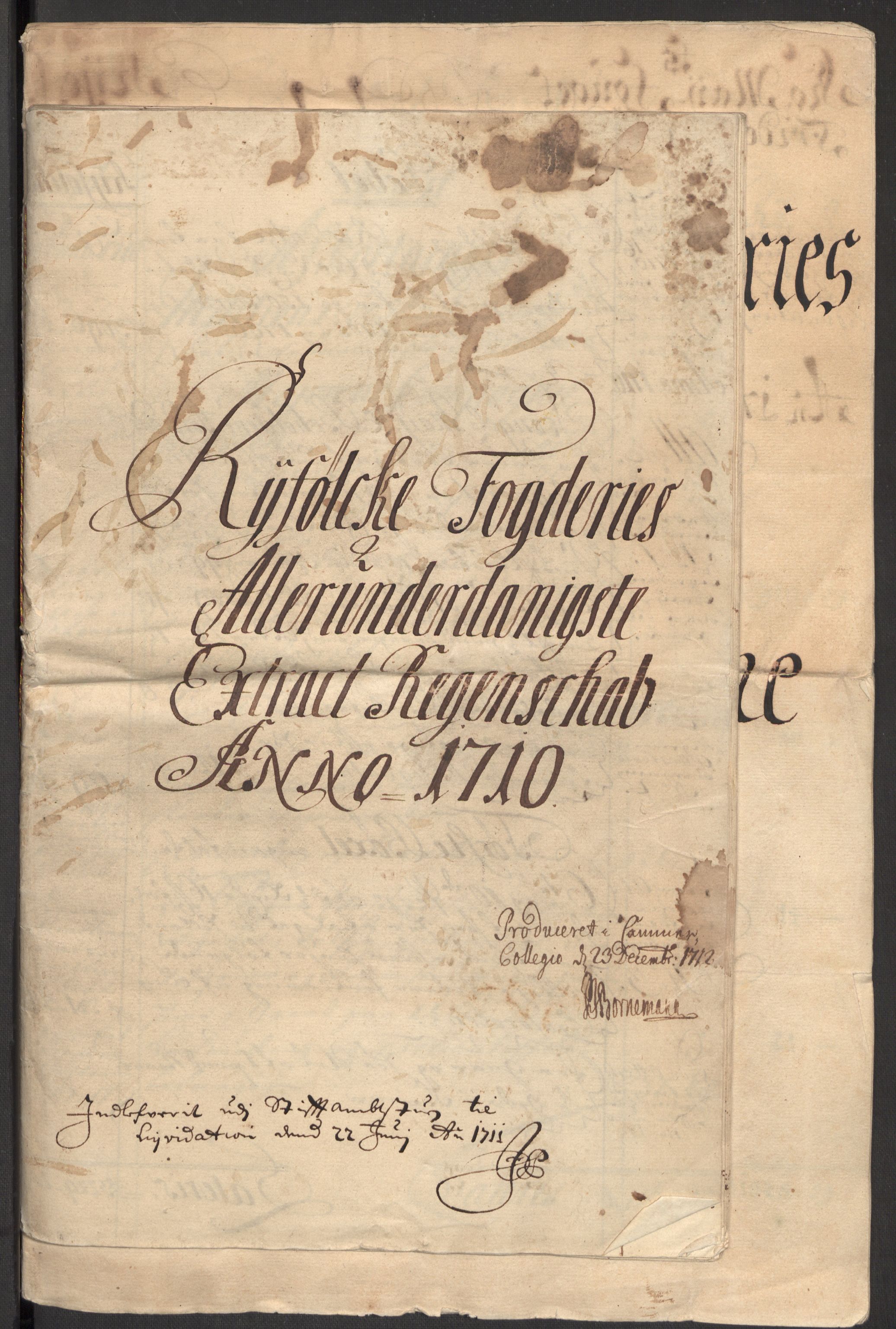 Rentekammeret inntil 1814, Reviderte regnskaper, Fogderegnskap, RA/EA-4092/R47/L2862: Fogderegnskap Ryfylke, 1710, p. 3
