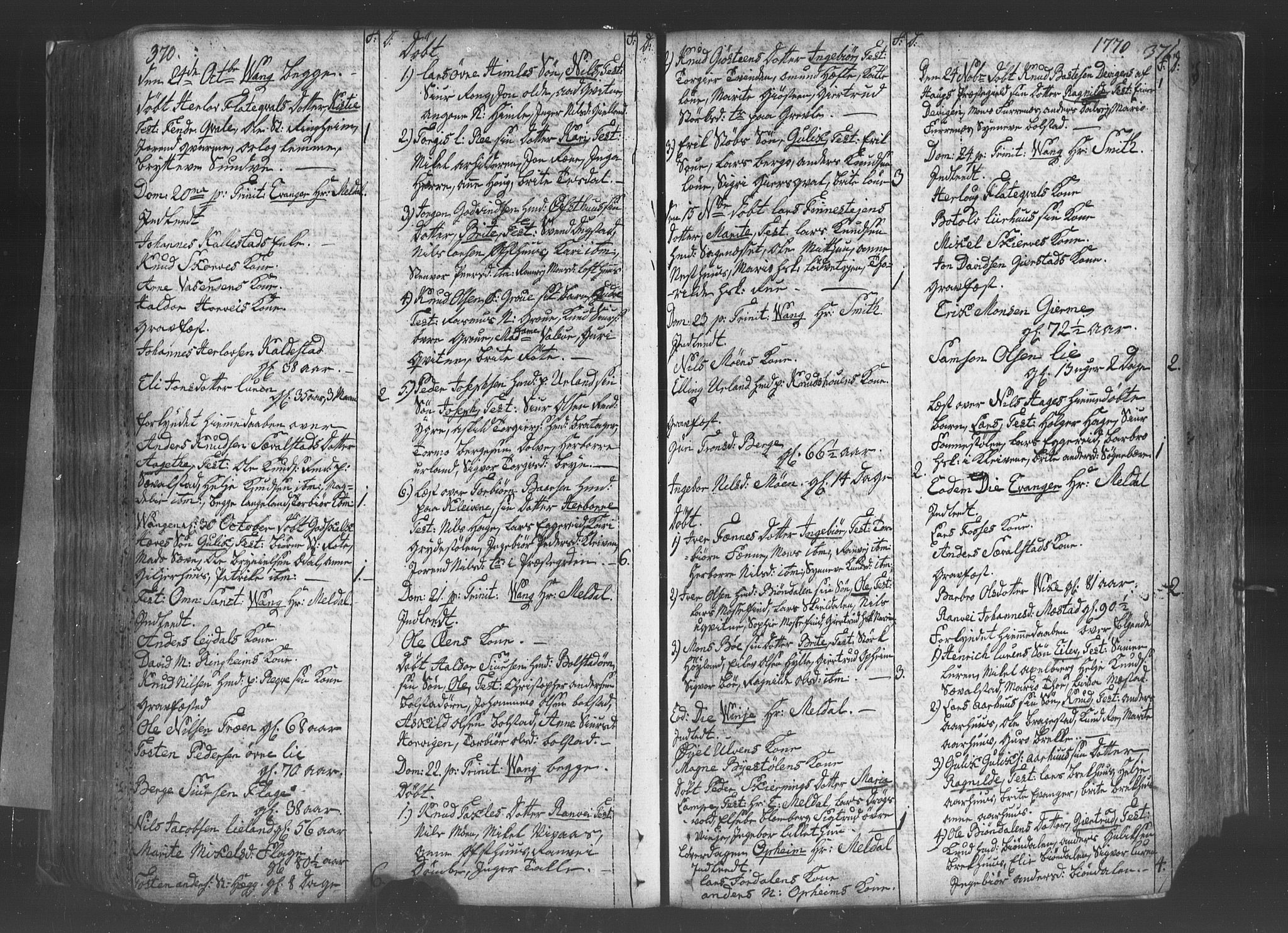 Voss sokneprestembete, SAB/A-79001/H/Haa: Parish register (official) no. A 8, 1752-1780, p. 370-371
