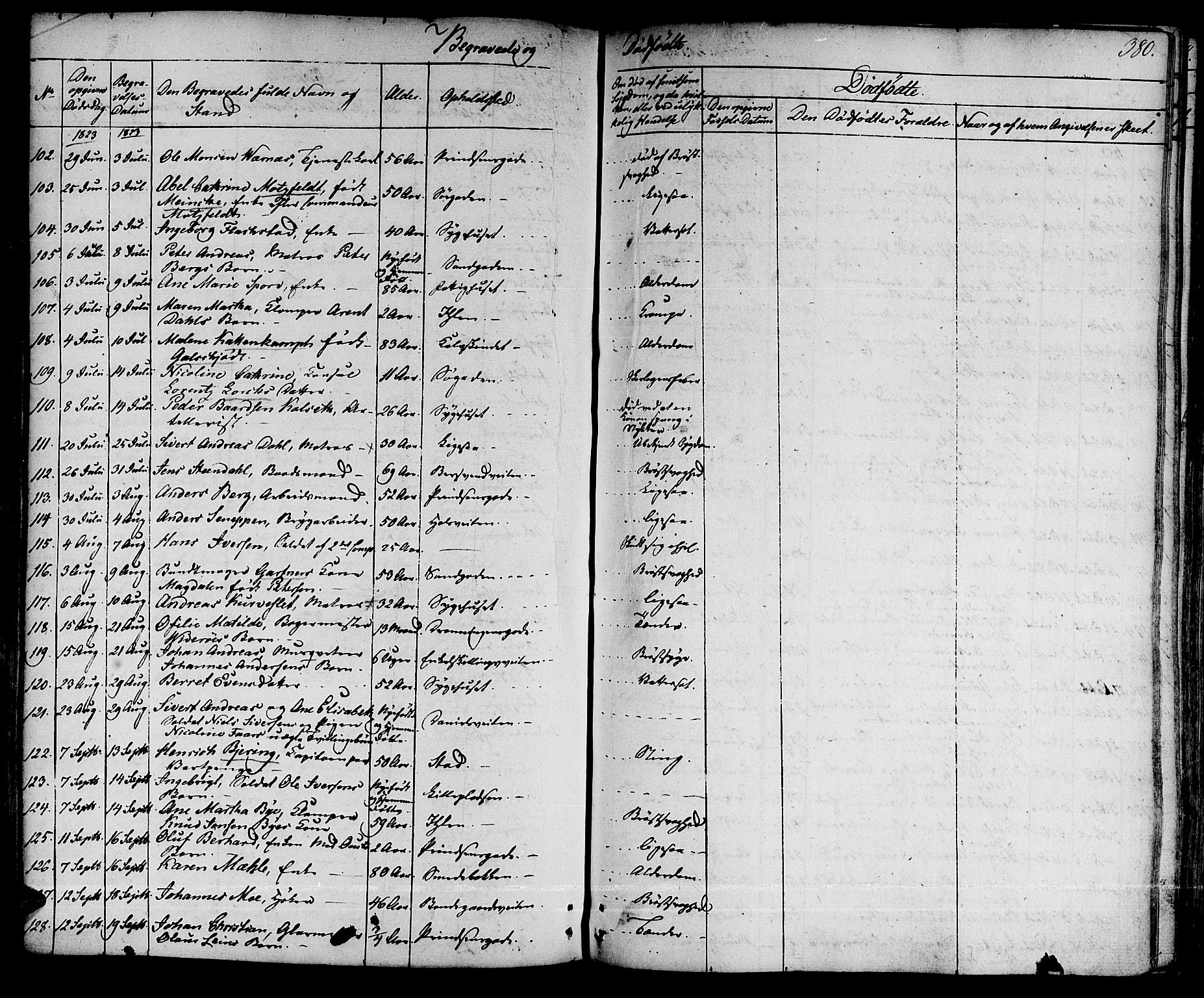 Ministerialprotokoller, klokkerbøker og fødselsregistre - Sør-Trøndelag, AV/SAT-A-1456/601/L0045: Parish register (official) no. 601A13, 1821-1831, p. 380