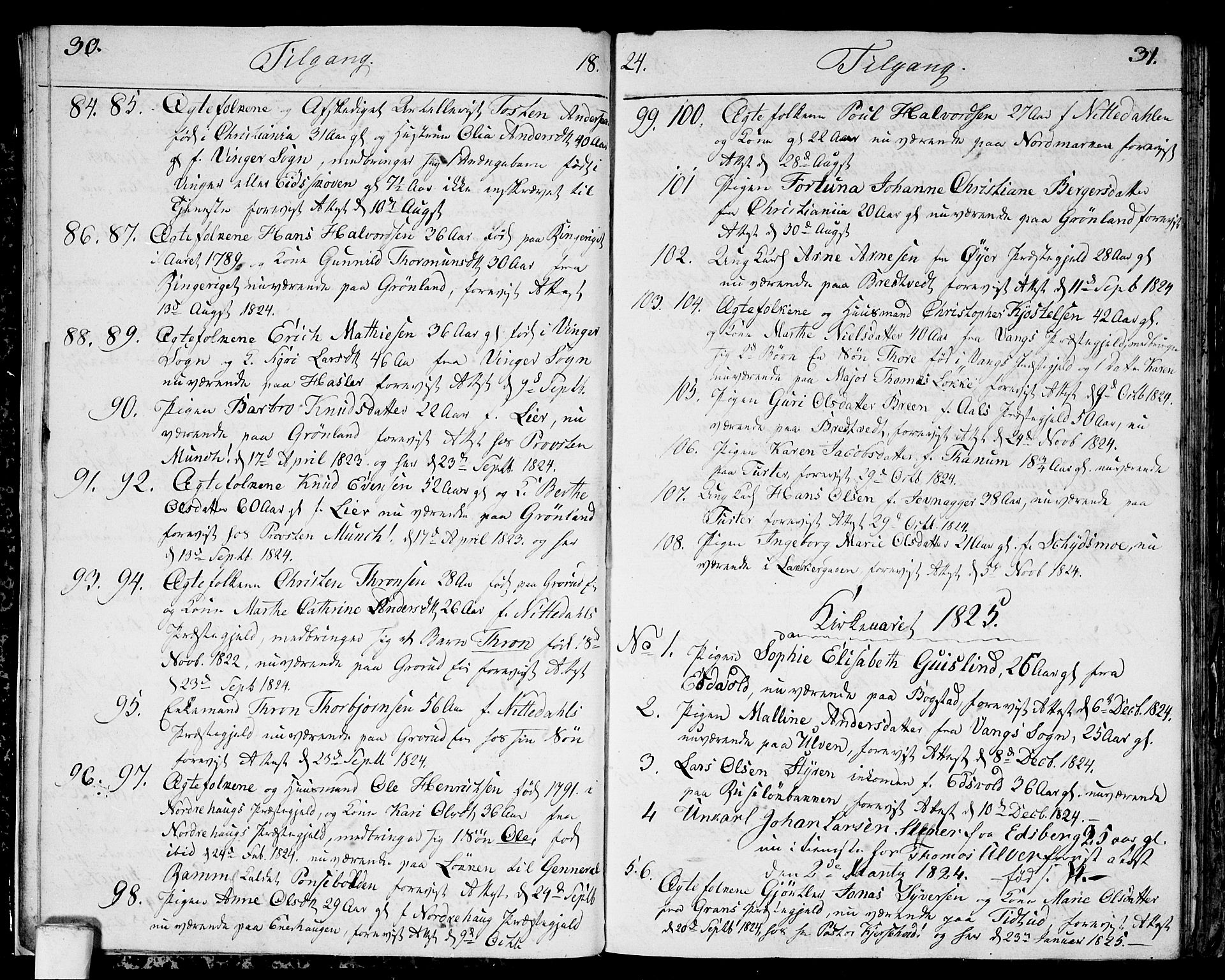 Aker prestekontor kirkebøker, SAO/A-10861/F/L0014a: Parish register (official) no. 14A, 1820-1833, p. 30-31
