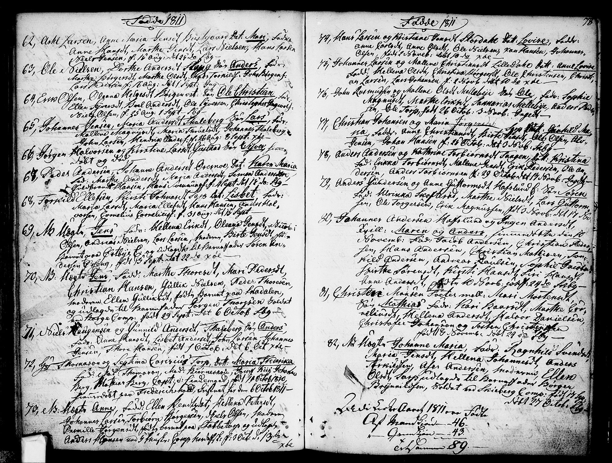 Skjeberg prestekontor Kirkebøker, SAO/A-10923/F/Fa/L0003: Parish register (official) no. I 3, 1792-1814, p. 78