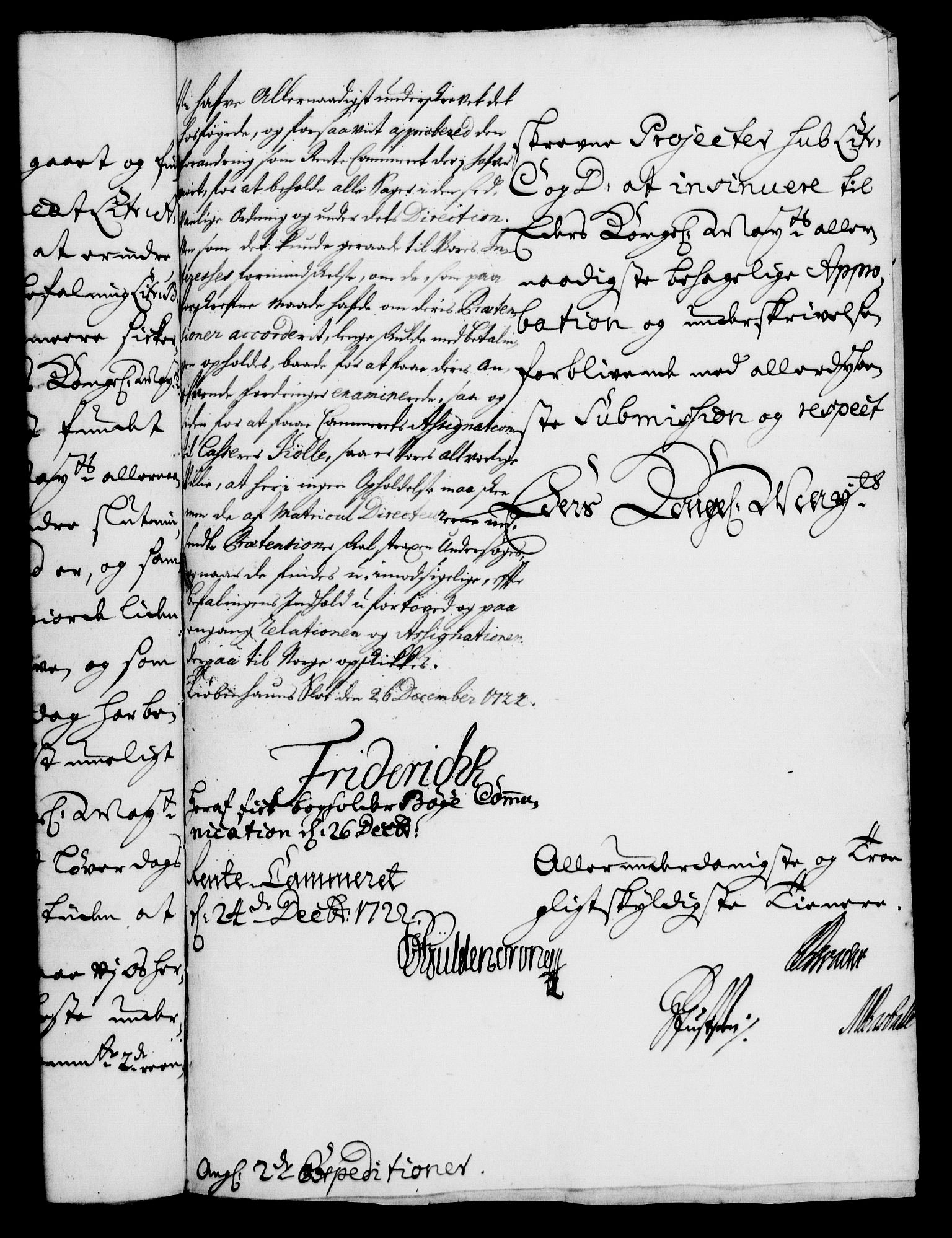 Rentekammeret, Kammerkanselliet, RA/EA-3111/G/Gf/Gfa/L0005: Norsk relasjons- og resolusjonsprotokoll (merket RK 52.5), 1722, p. 821