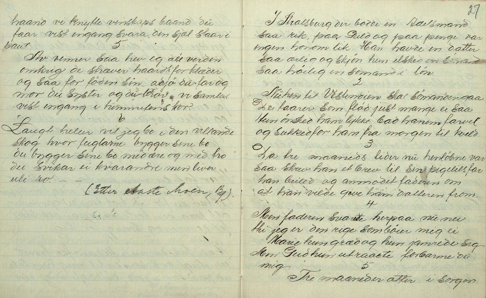 Rikard Berge, TEMU/TGM-A-1003/F/L0007/0013: 251-299 / 263 Uppskriftir ved Sibilla Li for Rikard Berge, 1909-1911, p. 26-27