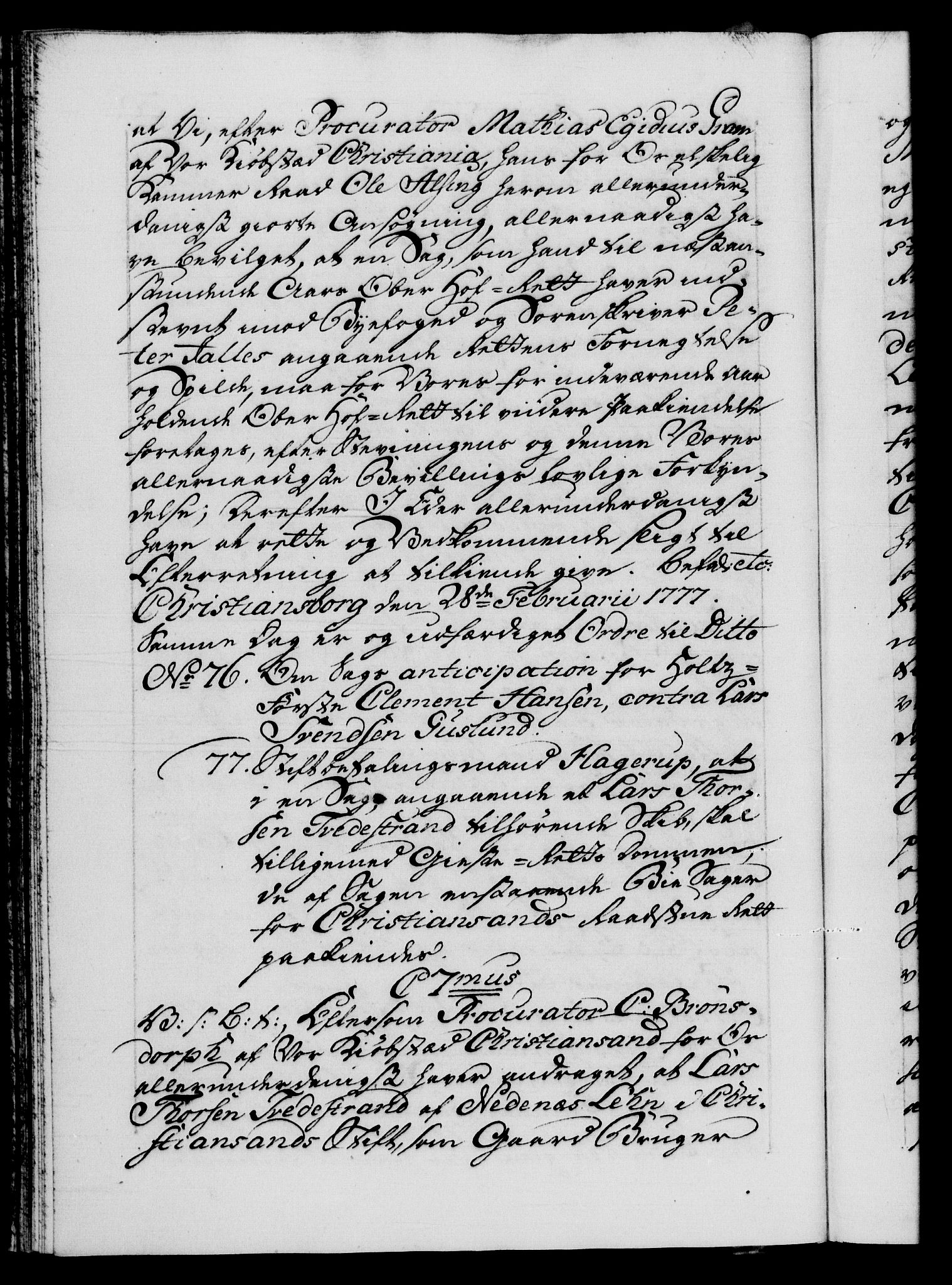 Danske Kanselli 1572-1799, AV/RA-EA-3023/F/Fc/Fca/Fcab/L0042: Norske tegnelser, 1777-1781, p. 36b