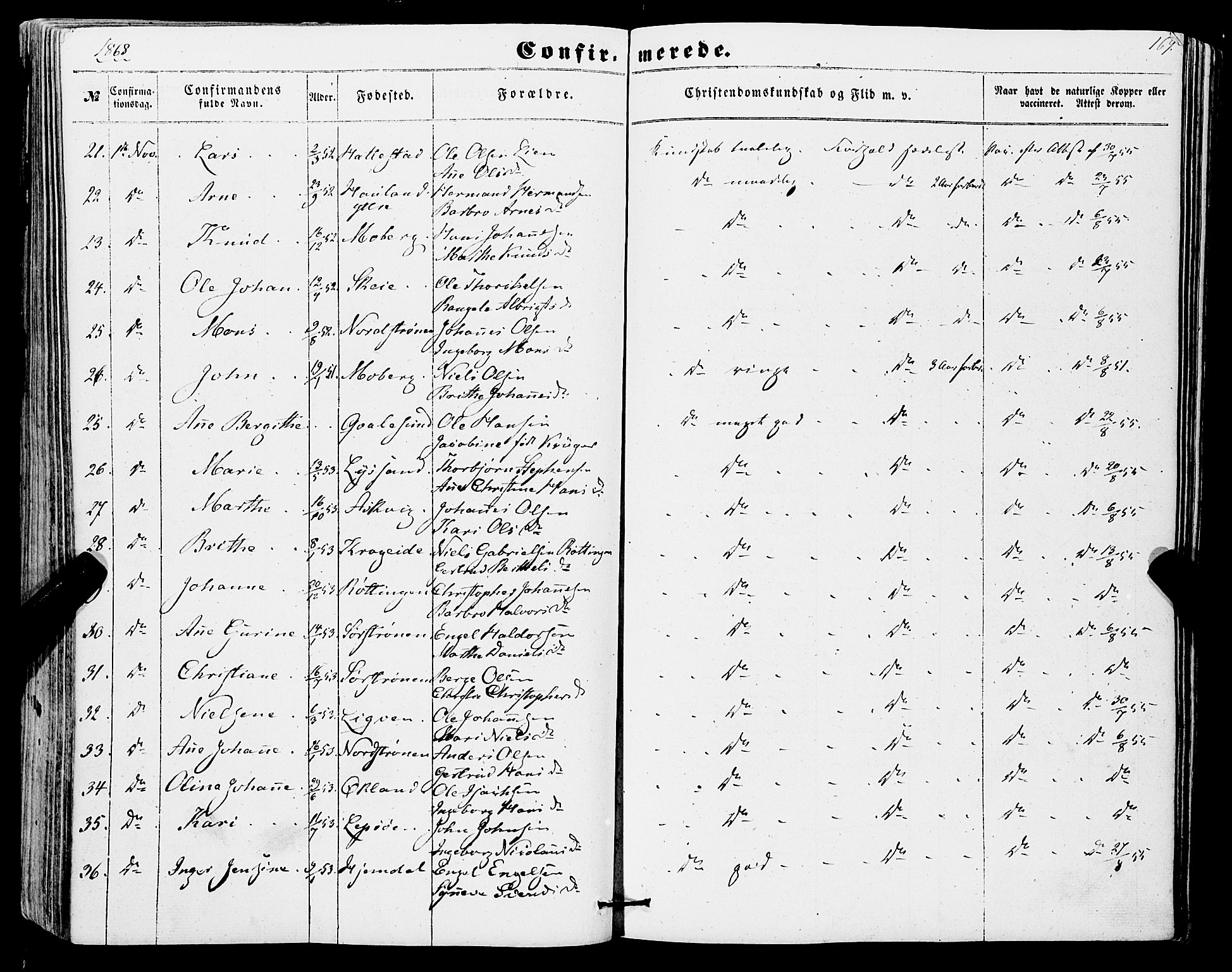 Os sokneprestembete, AV/SAB-A-99929: Parish register (official) no. A 17, 1860-1873, p. 169