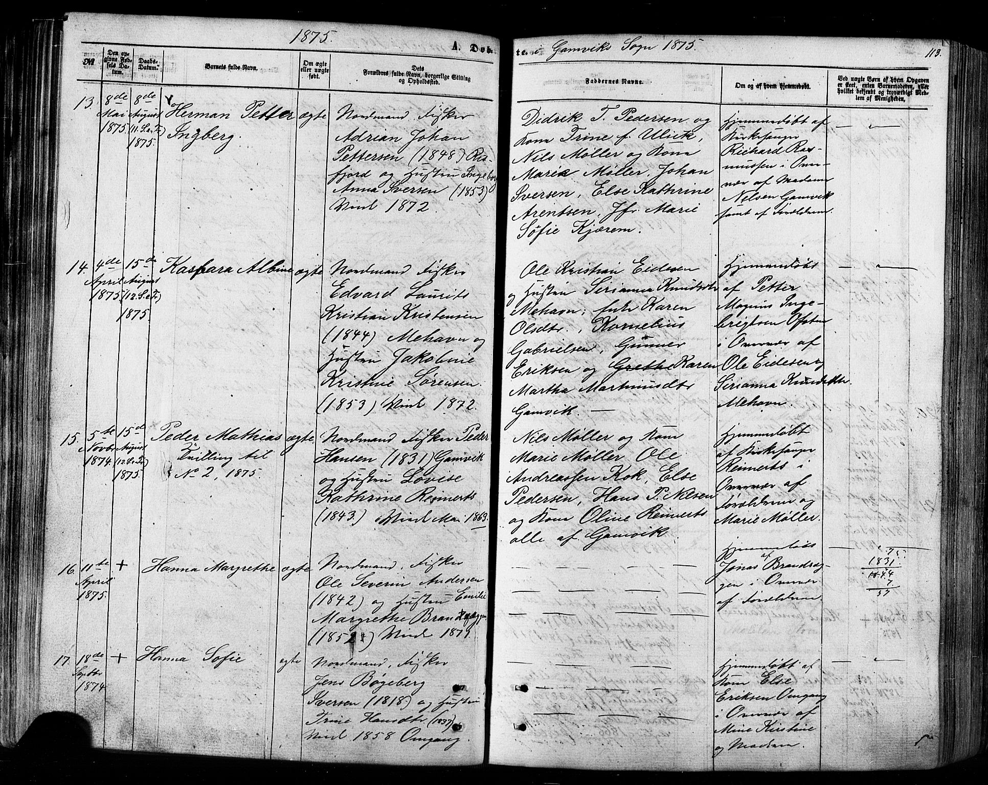 Tana sokneprestkontor, SATØ/S-1334/H/Ha/L0002kirke: Parish register (official) no. 2 /2, 1862-1877, p. 113