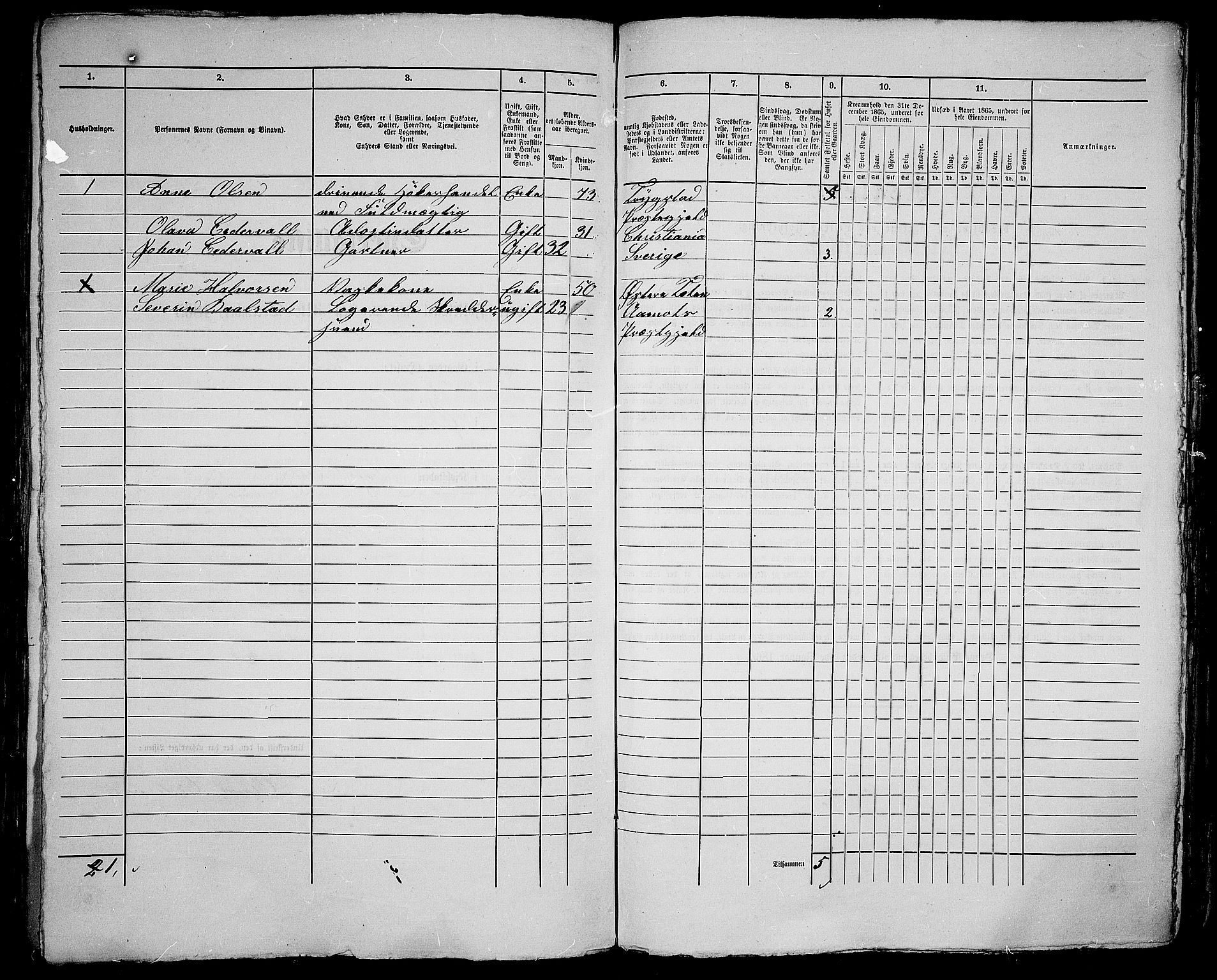 RA, 1865 census for Kristiania, 1865, p. 1526