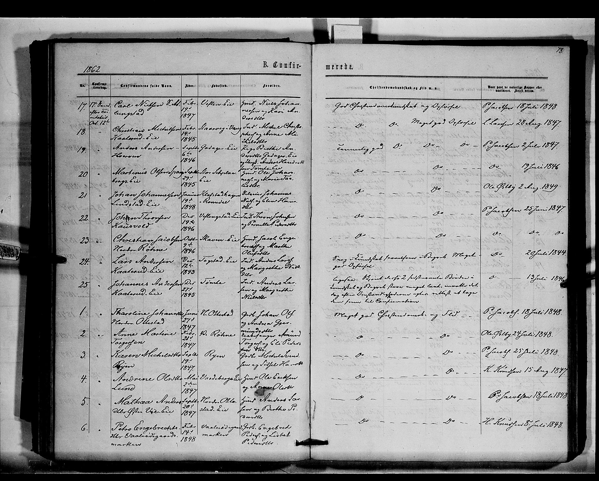 Stange prestekontor, SAH/PREST-002/K/L0015: Parish register (official) no. 15, 1862-1879, p. 78