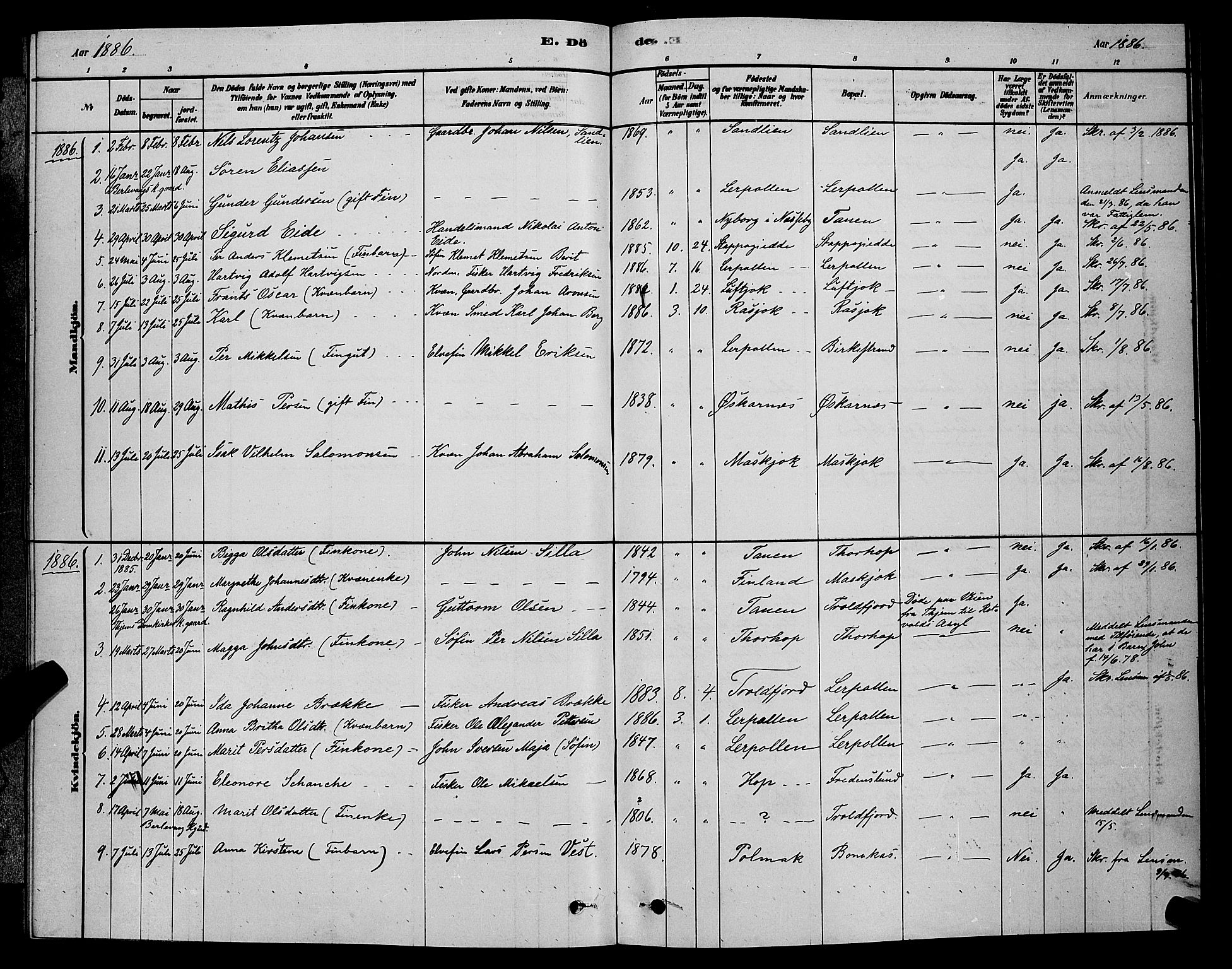 Tana sokneprestkontor, SATØ/S-1334/H/Hb/L0003klokker: Parish register (copy) no. 3, 1878-1890