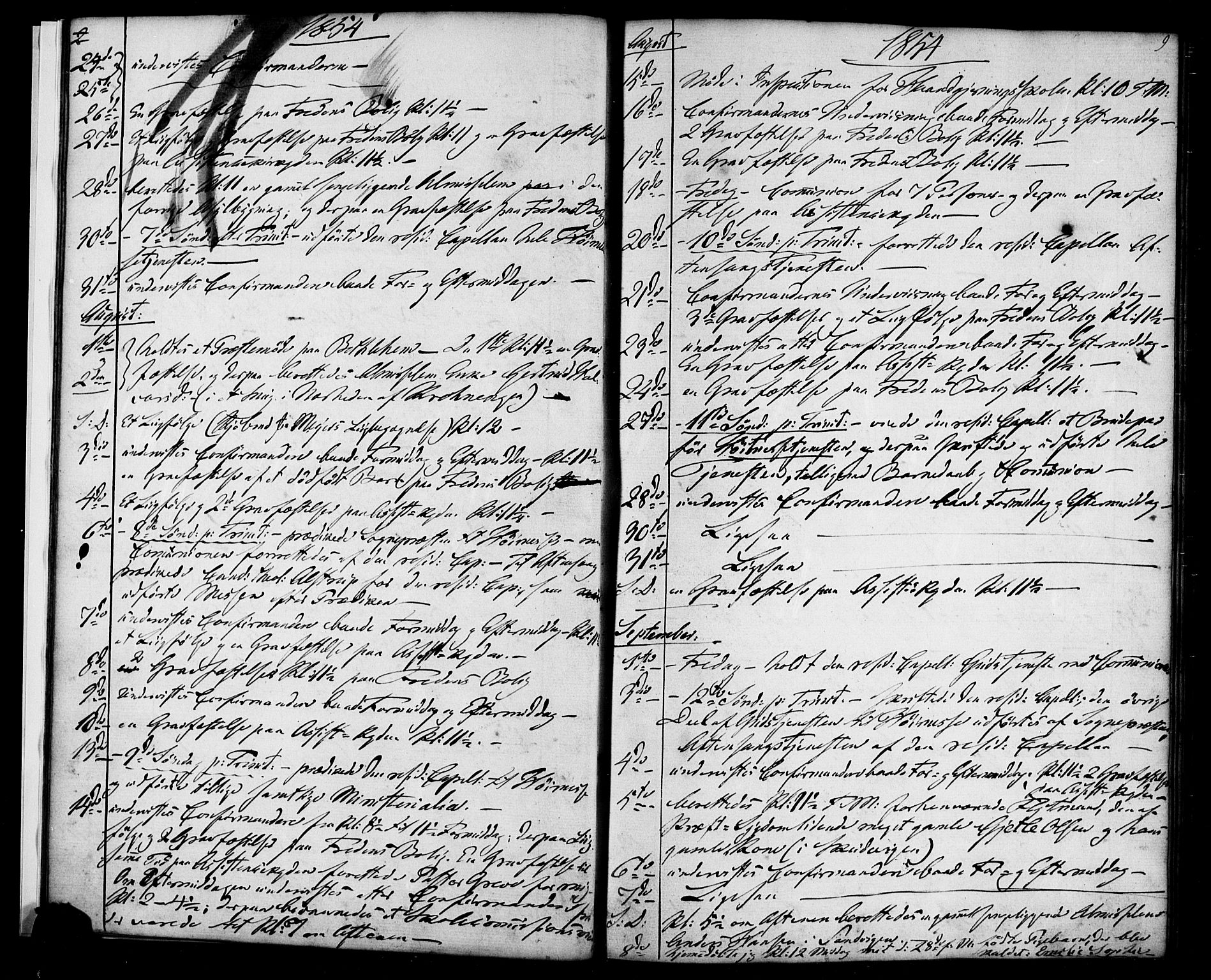 Korskirken sokneprestembete, AV/SAB-A-76101/H/Haa/L0068: Curate's parish register no. A 3, 1854-1868, p. 9