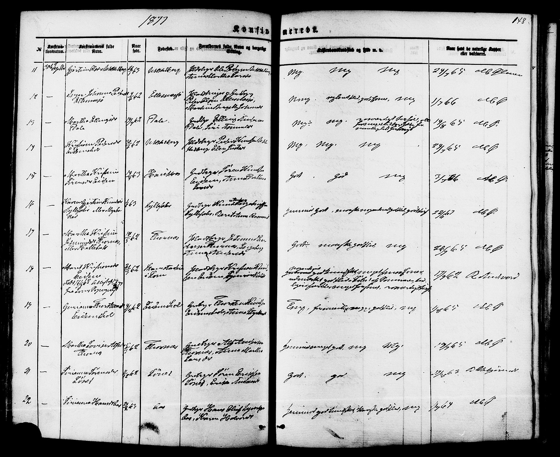 Ministerialprotokoller, klokkerbøker og fødselsregistre - Møre og Romsdal, SAT/A-1454/565/L0749: Parish register (official) no. 565A03, 1871-1886, p. 148