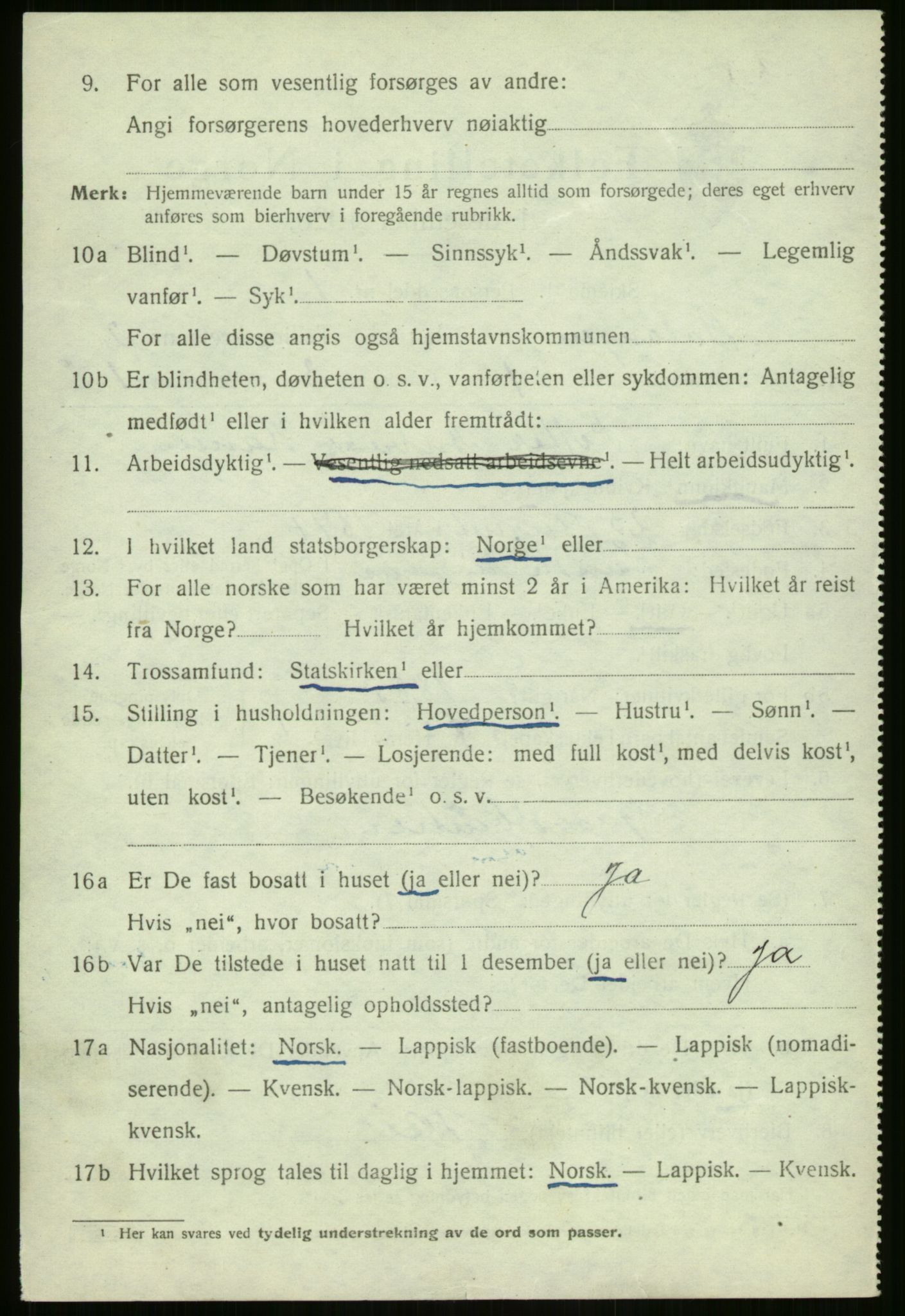 SATØ, 1920 census for Malangen, 1920, p. 814