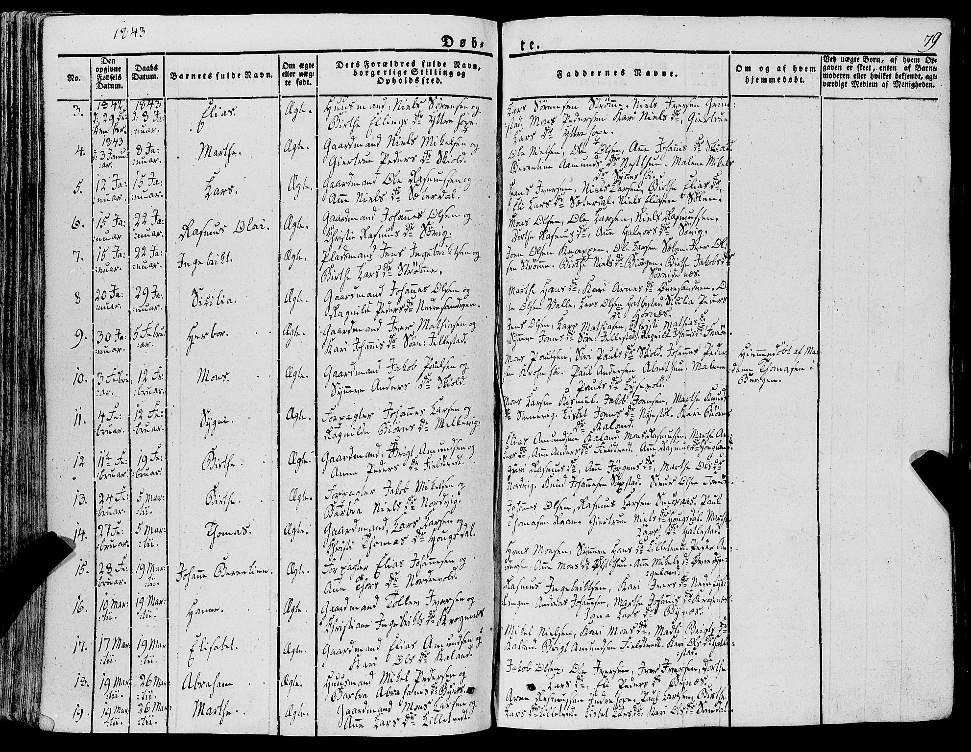 Fana Sokneprestembete, AV/SAB-A-75101/H/Haa/Haaa/L0008: Parish register (official) no. A 8, 1829-1851, p. 79