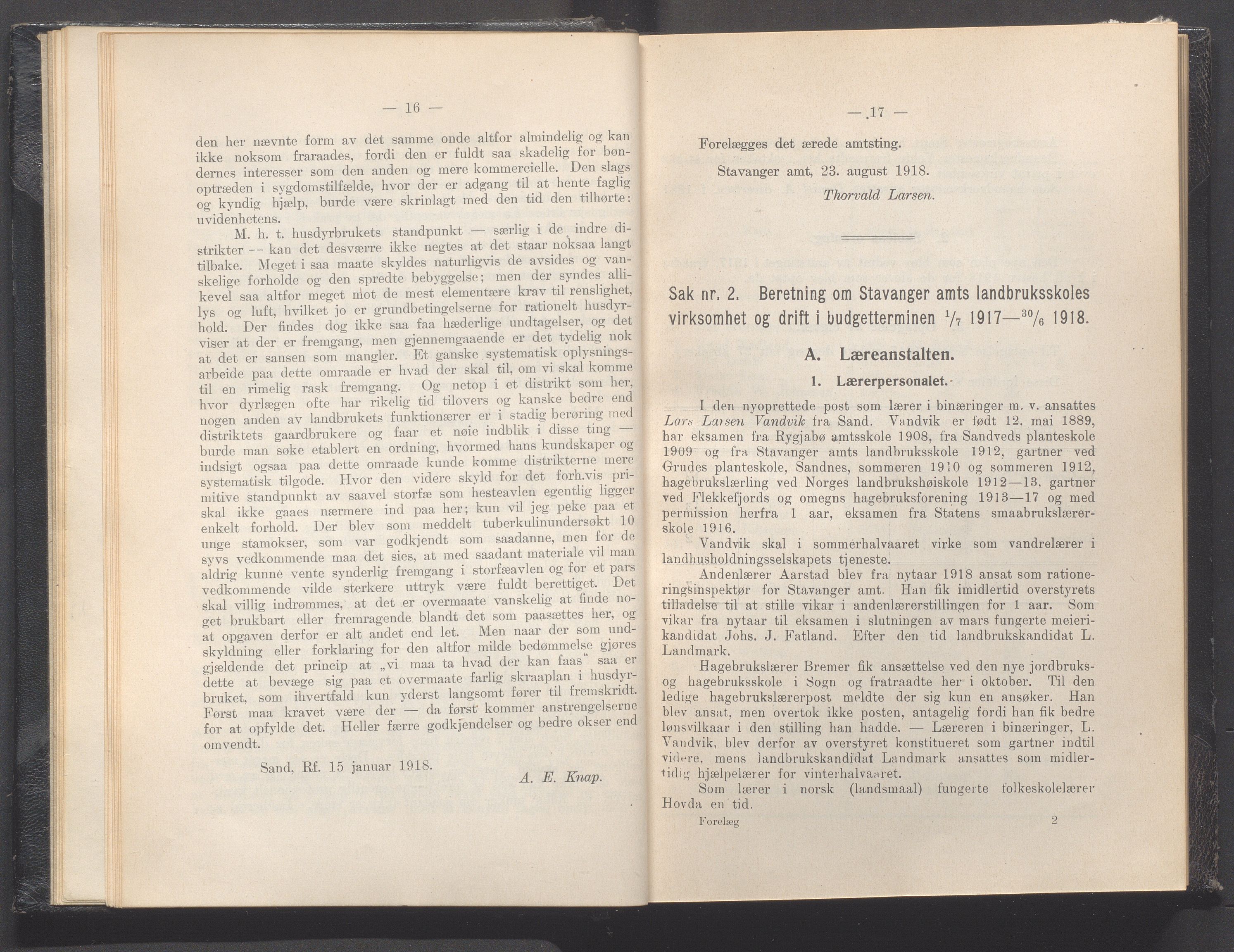 Rogaland fylkeskommune - Fylkesrådmannen , IKAR/A-900/A, 1919, p. 16