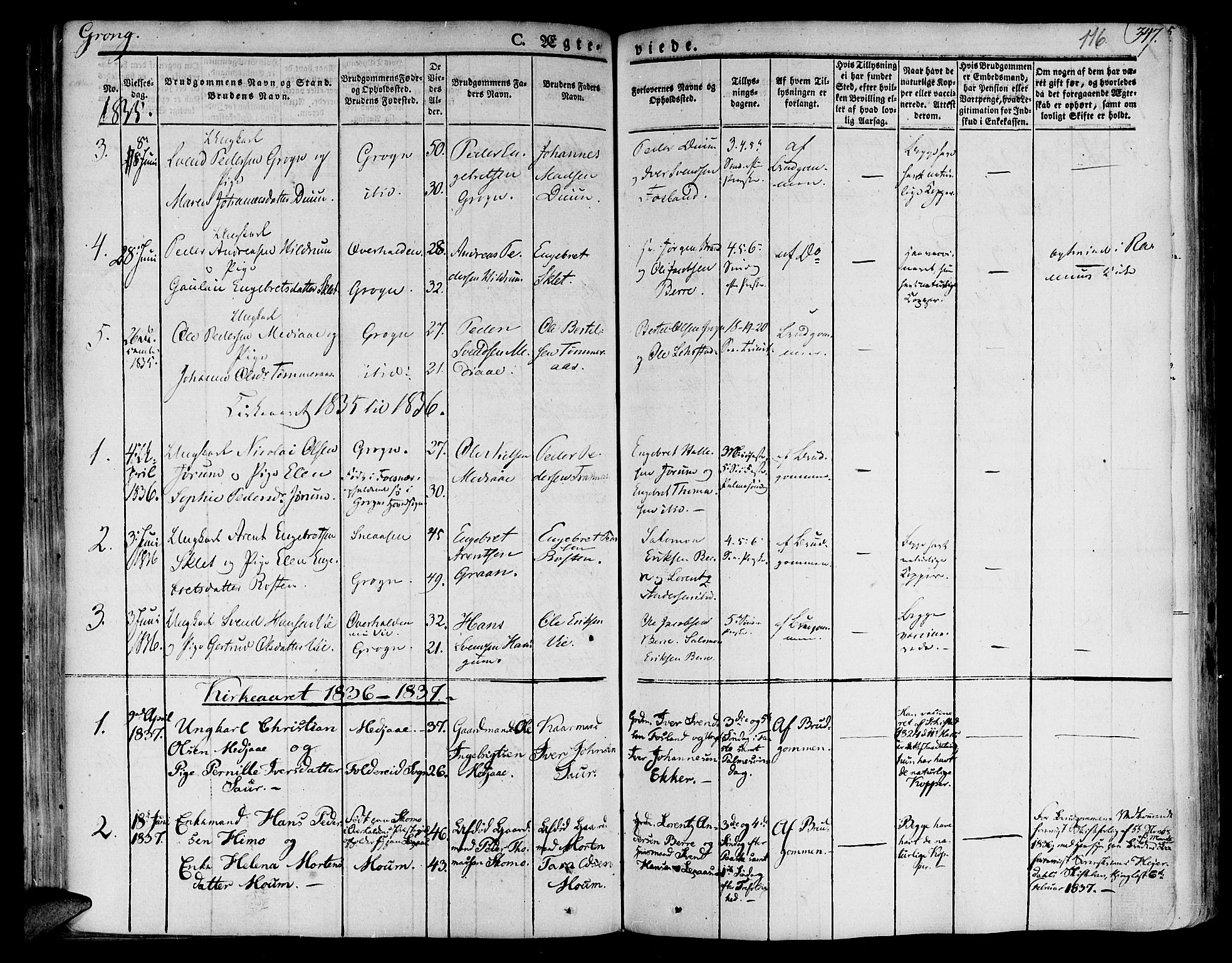 Ministerialprotokoller, klokkerbøker og fødselsregistre - Nord-Trøndelag, AV/SAT-A-1458/758/L0510: Parish register (official) no. 758A01 /1, 1821-1841, p. 116