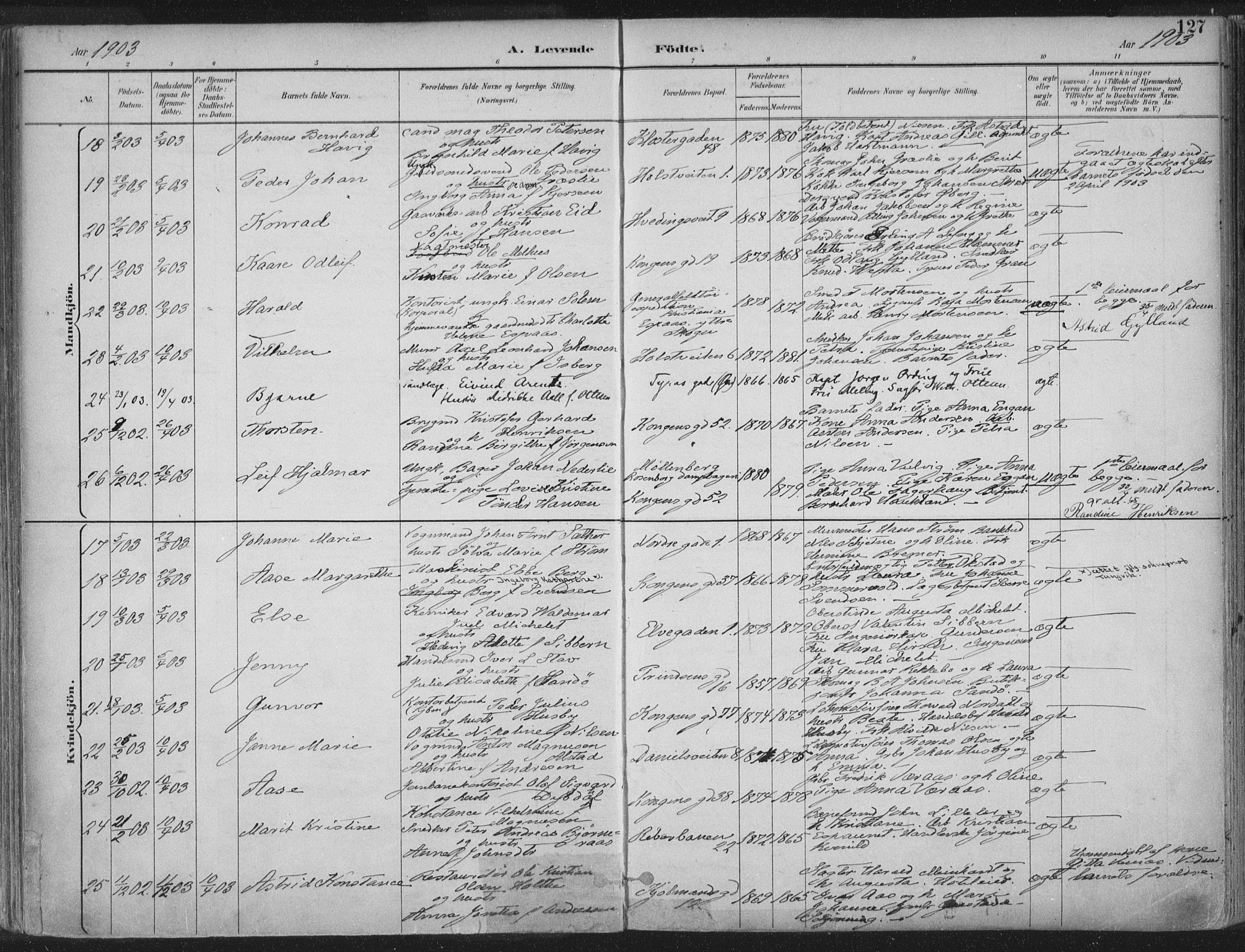 Ministerialprotokoller, klokkerbøker og fødselsregistre - Sør-Trøndelag, SAT/A-1456/601/L0062: Parish register (official) no. 601A30, 1891-1911, p. 127