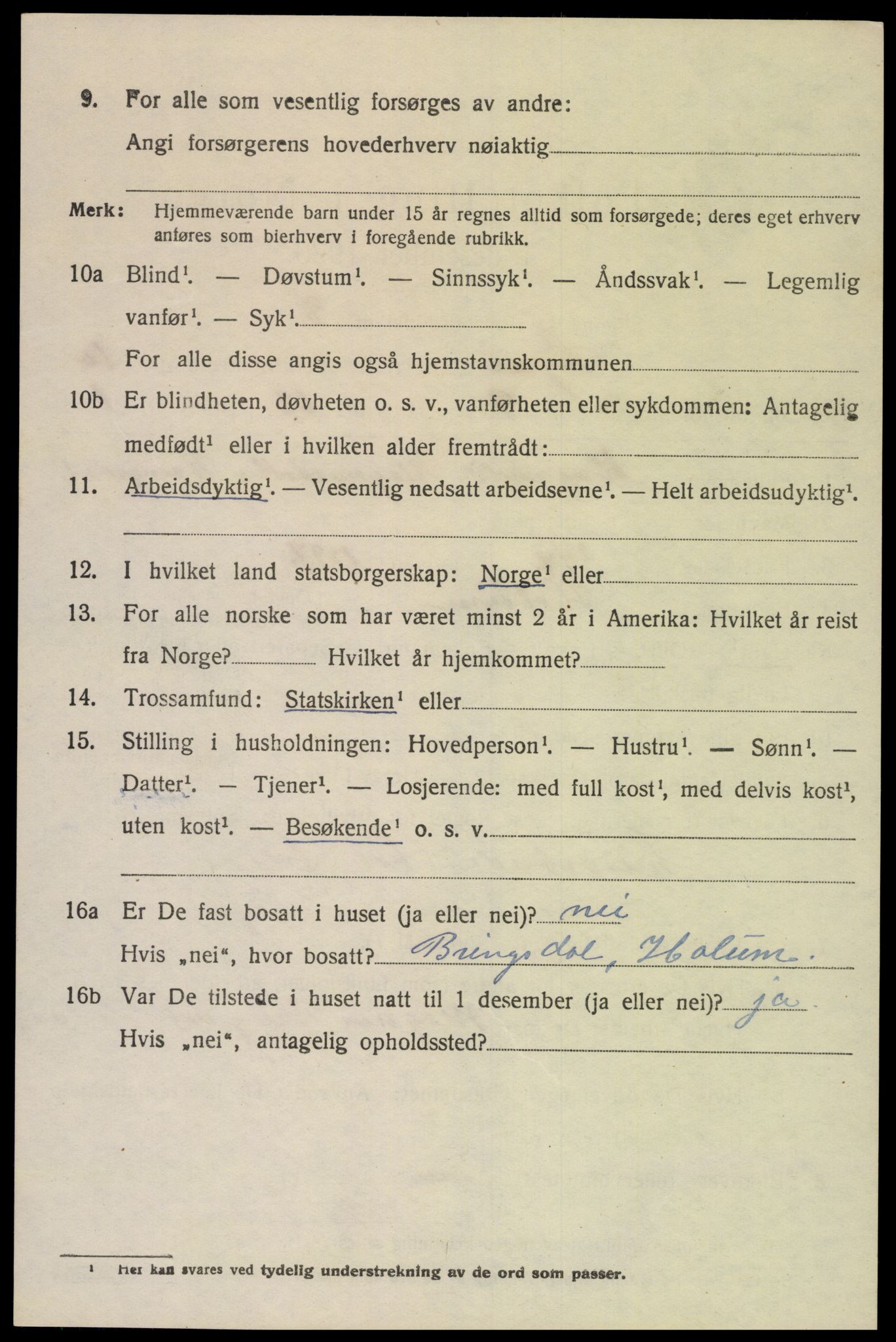 SAK, 1920 census for Søgne, 1920, p. 5506