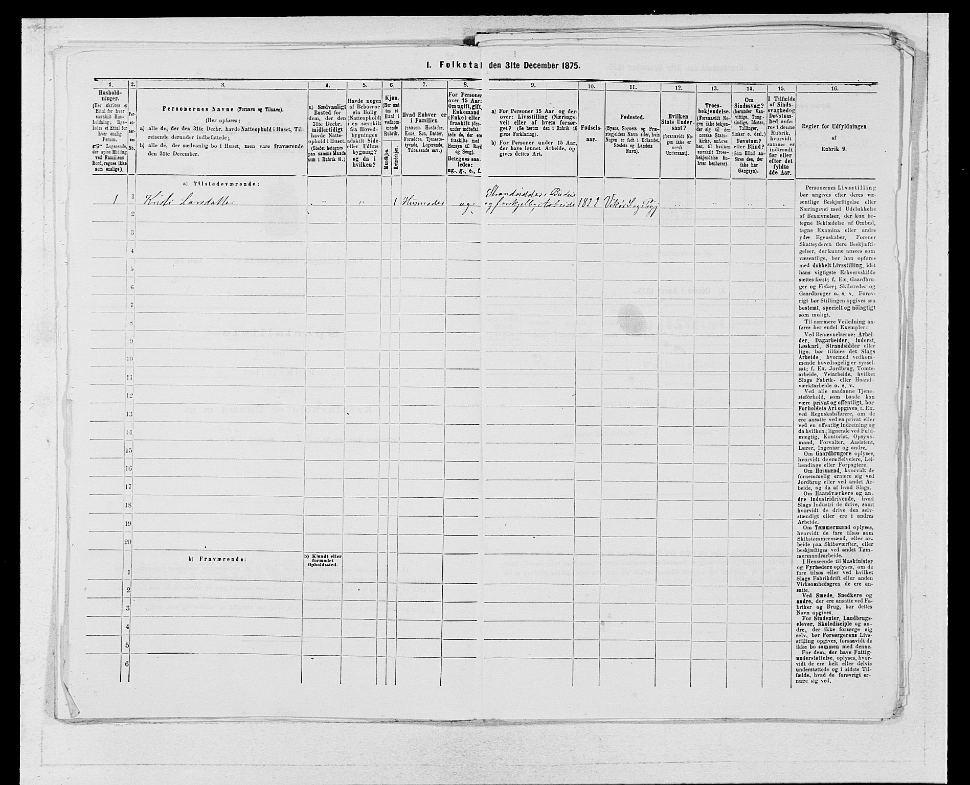 SAB, 1875 census for 1238P Vikør, 1875, p. 350