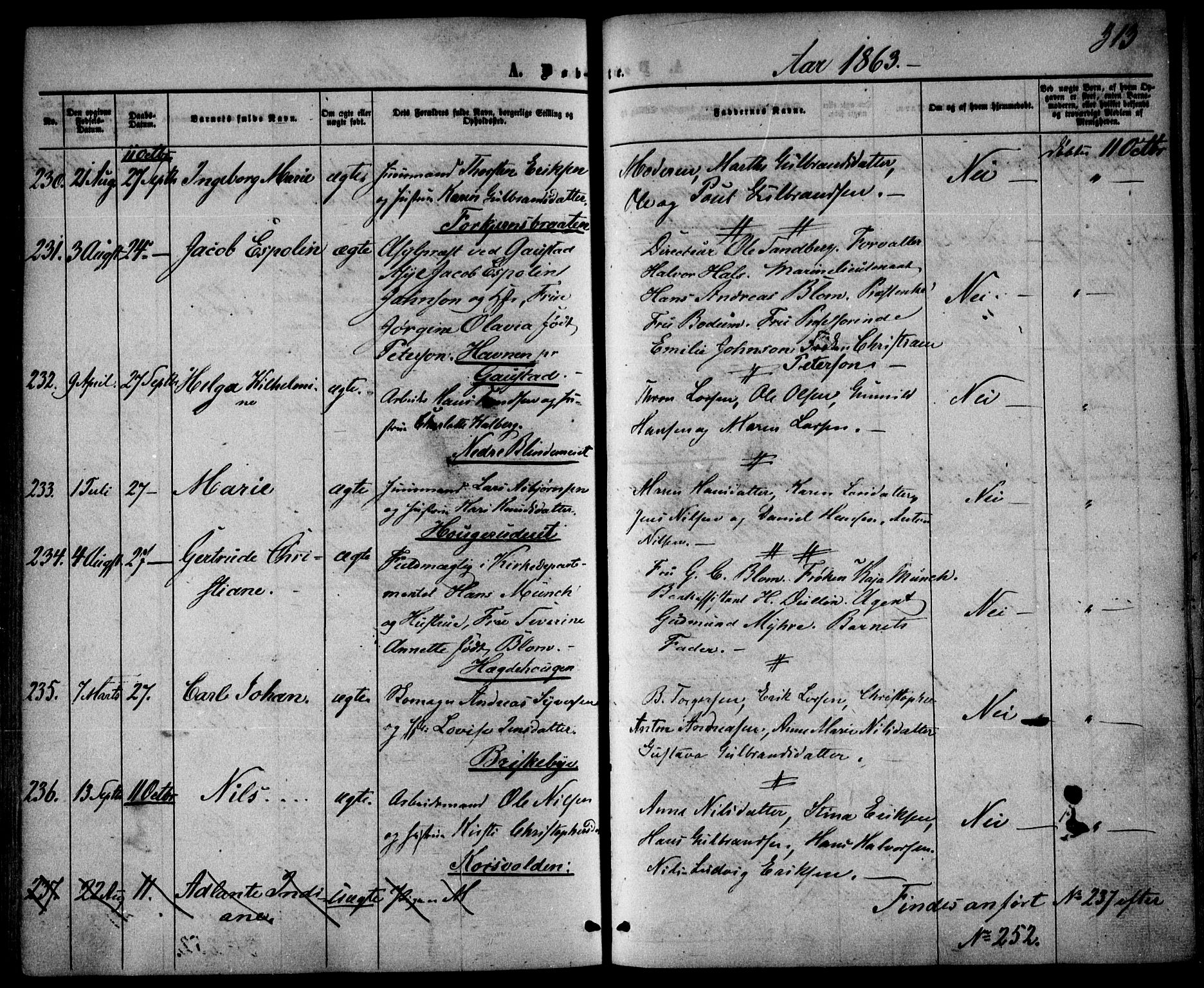 Vestre Aker prestekontor Kirkebøker, AV/SAO-A-10025/F/Fa/L0003: Parish register (official) no. 3, 1857-1868, p. 313