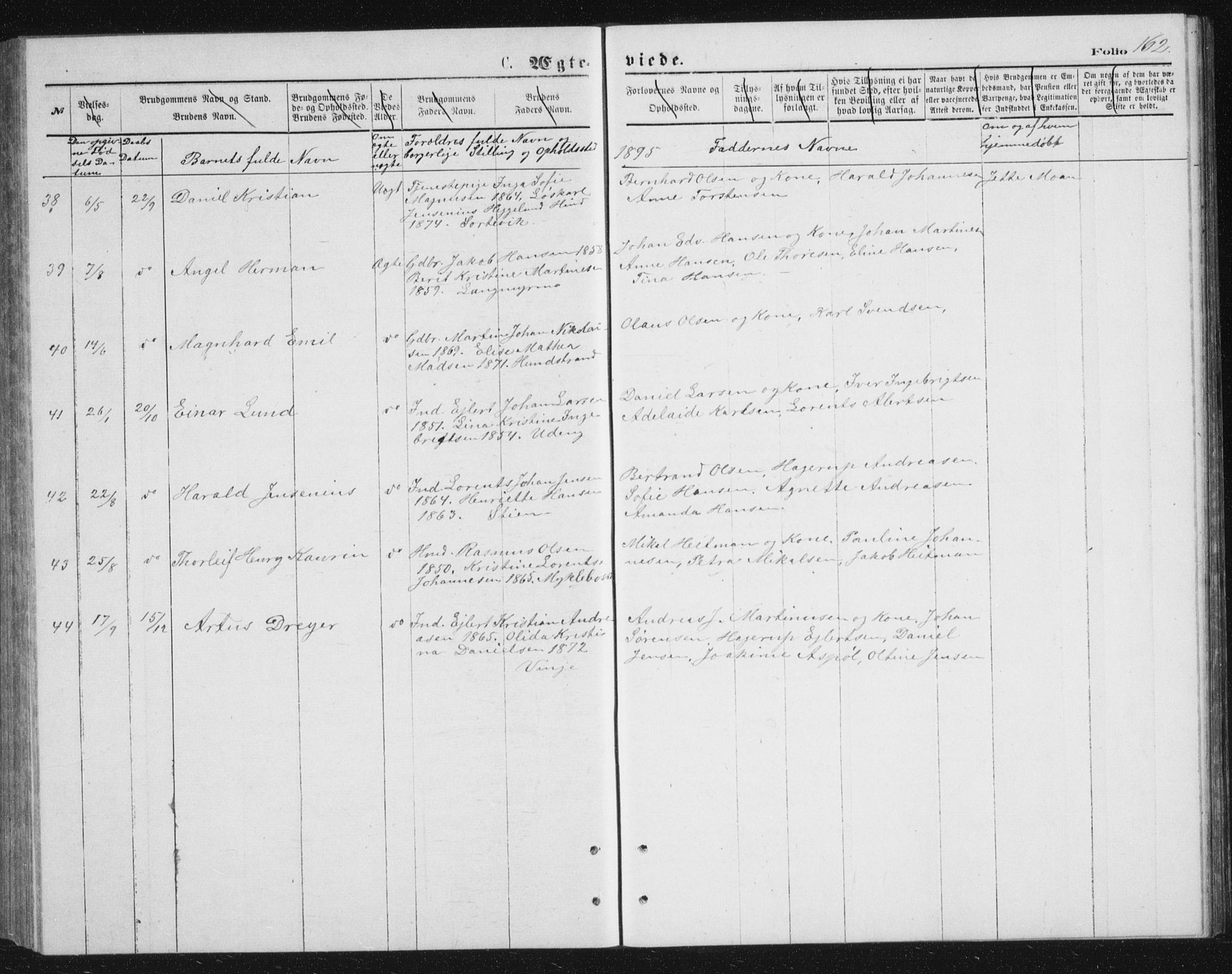 Tranøy sokneprestkontor, AV/SATØ-S-1313/I/Ia/Iab/L0013klokker: Parish register (copy) no. 13, 1874-1896, p. 162