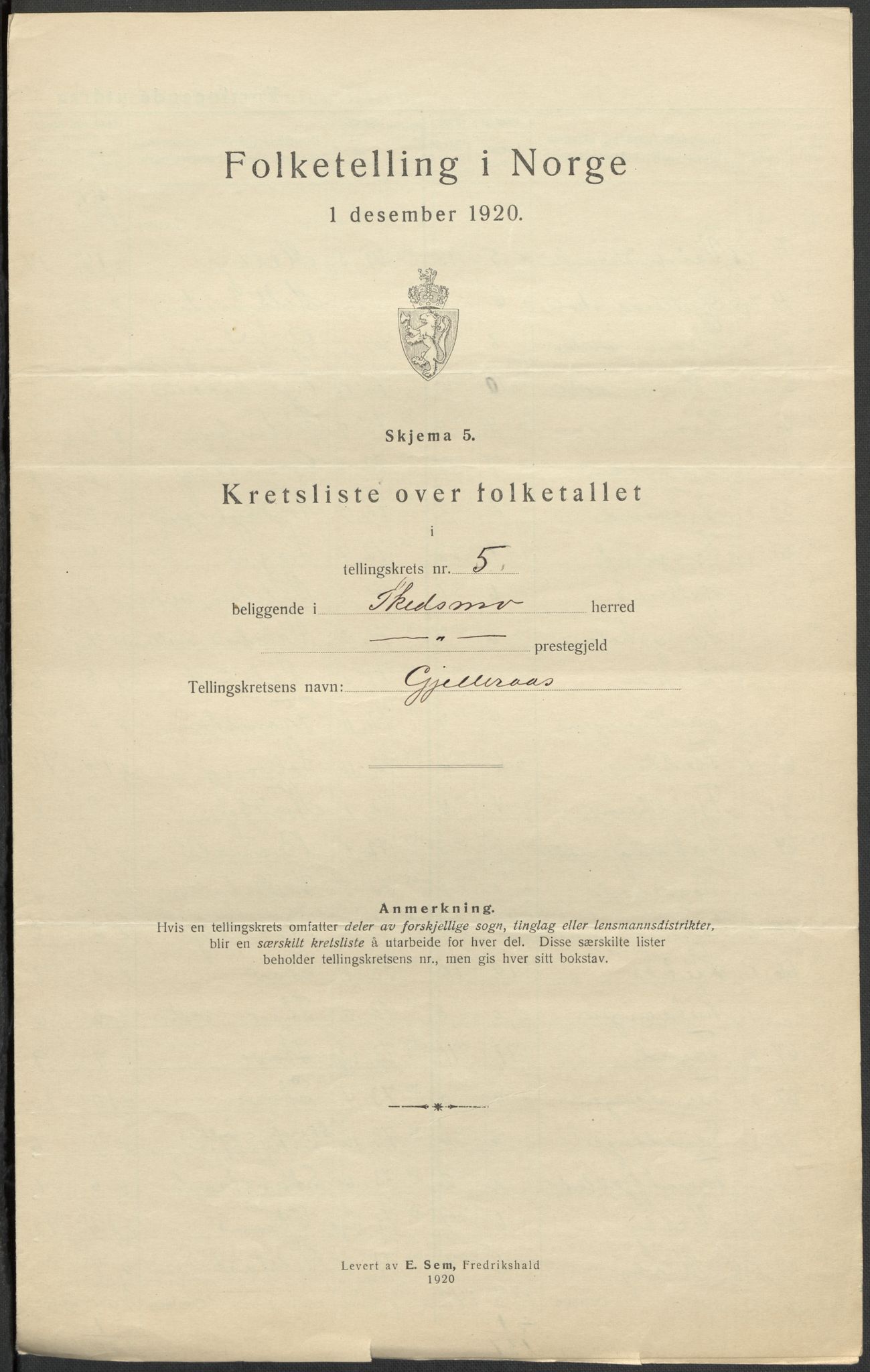 SAO, 1920 census for Skedsmo, 1920, p. 20
