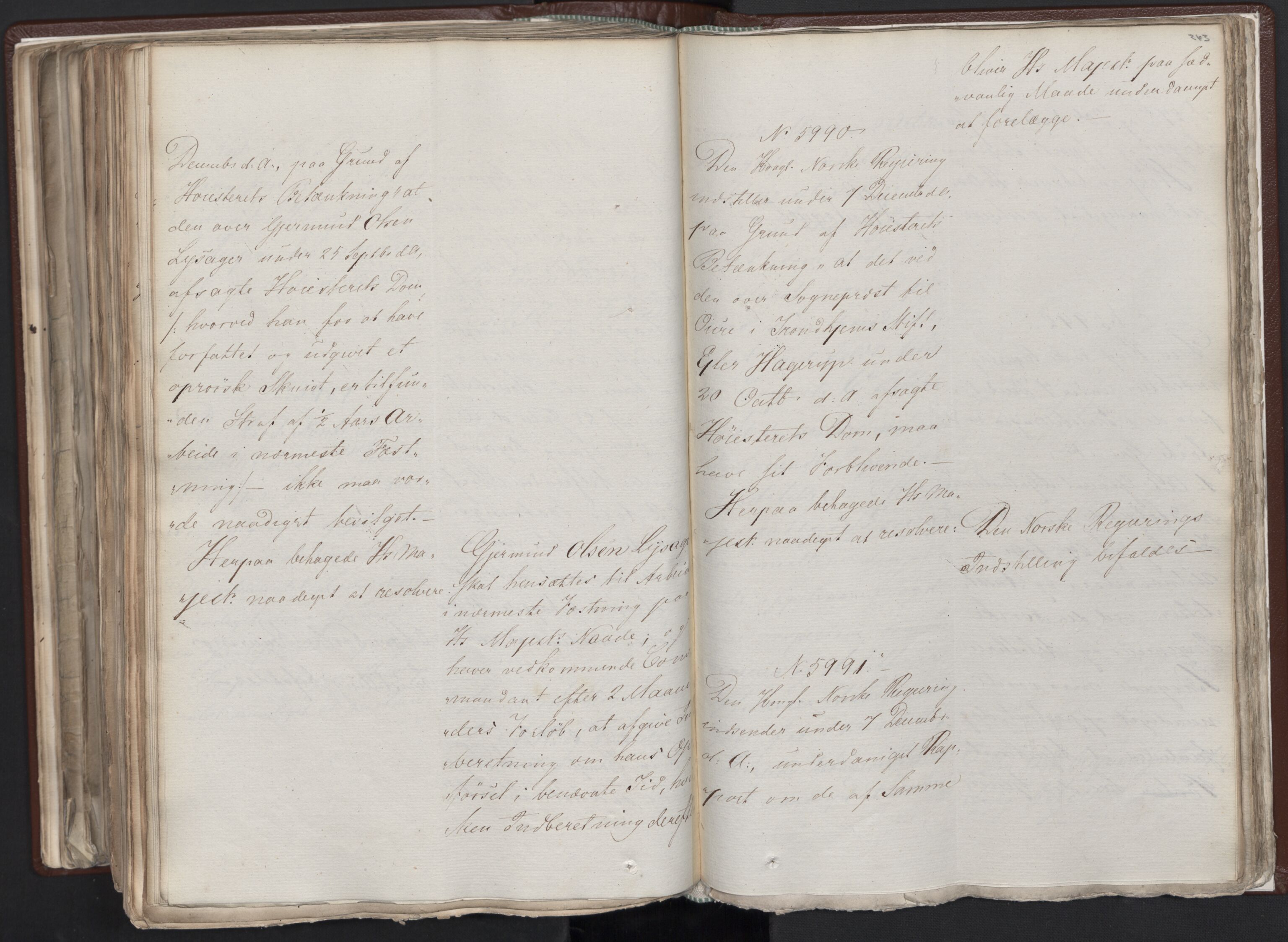 Statsrådssekretariatet, AV/RA-S-1001/A/Ab/L0012: Kgl. res. nr. 5679-6008 II, 1821, p. 262b-263a