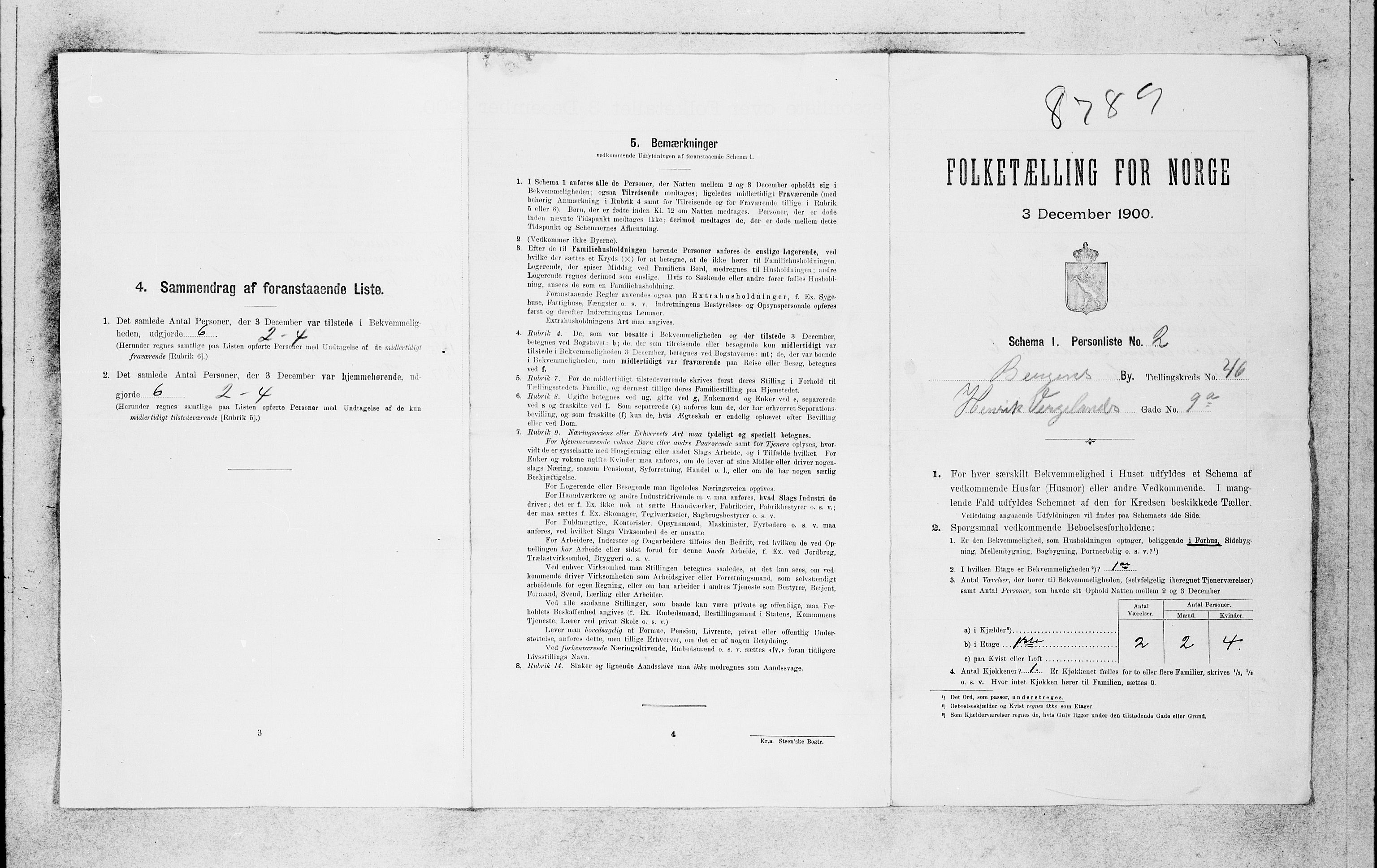 SAB, 1900 census for Bergen, 1900, p. 8440