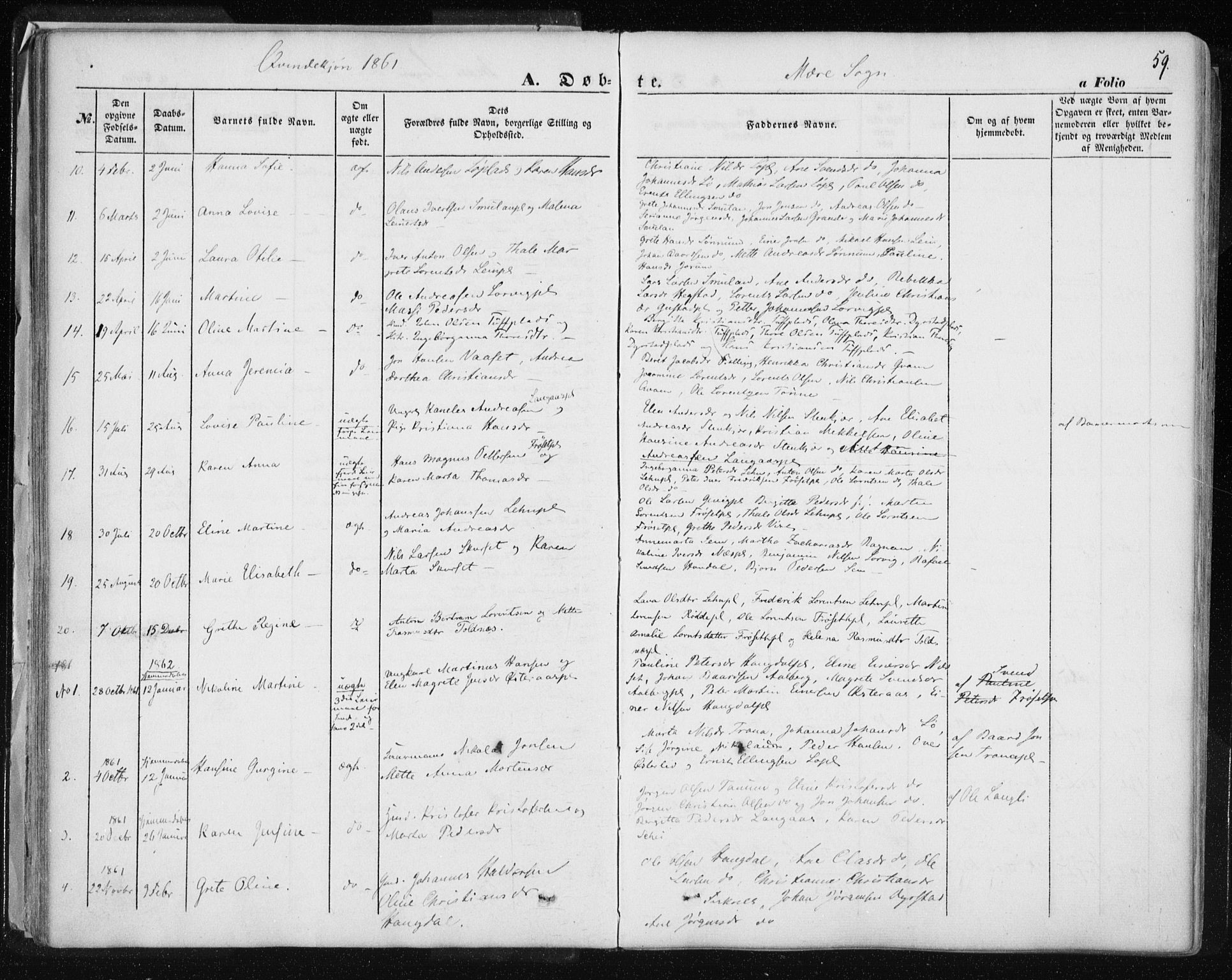 Ministerialprotokoller, klokkerbøker og fødselsregistre - Nord-Trøndelag, SAT/A-1458/735/L0342: Parish register (official) no. 735A07 /1, 1849-1862, p. 59