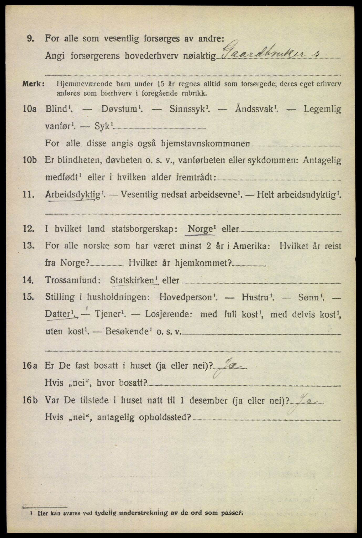 SAK, 1920 census for Randesund, 1920, p. 603