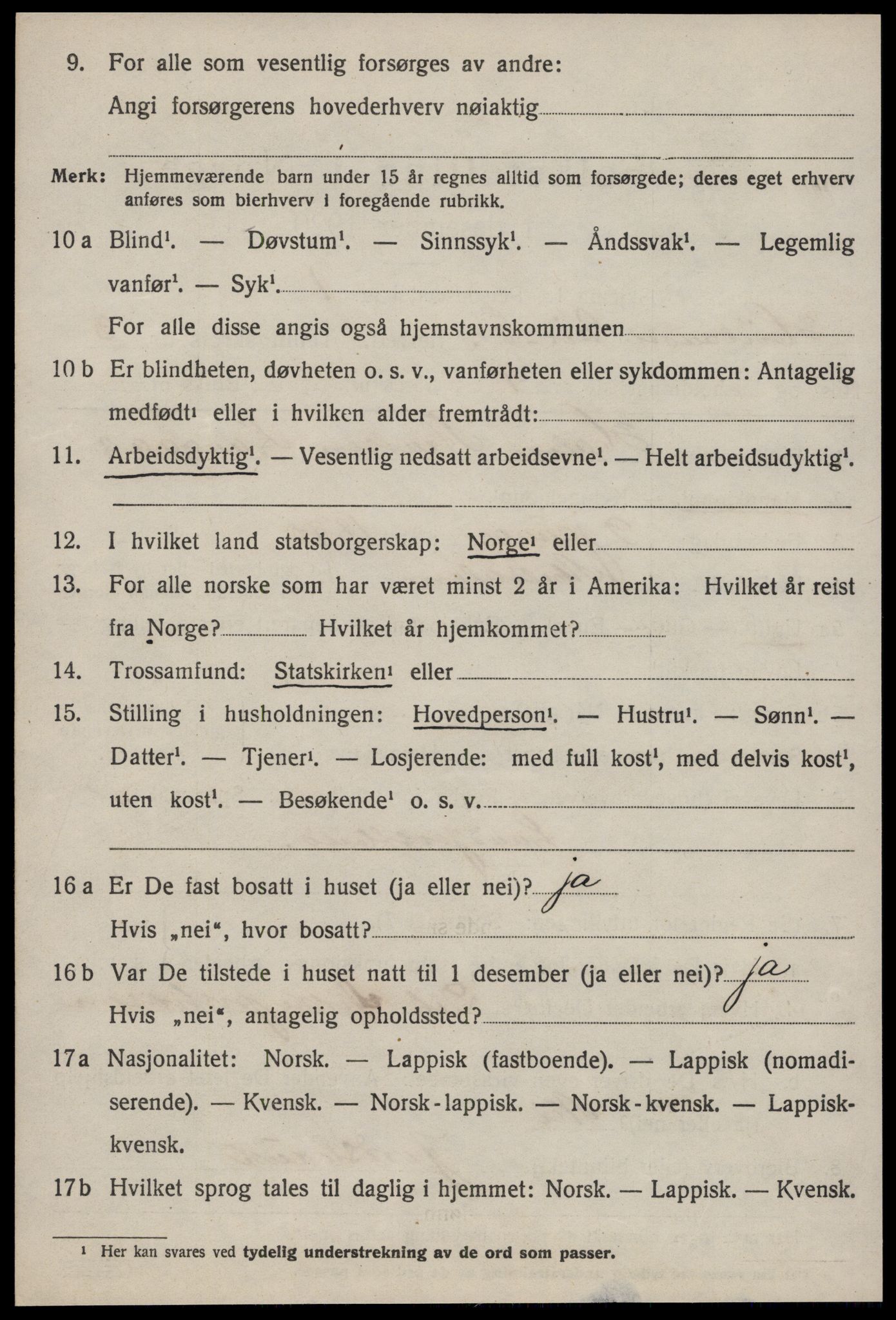 SAT, 1920 census for Hølonda, 1920, p. 1154