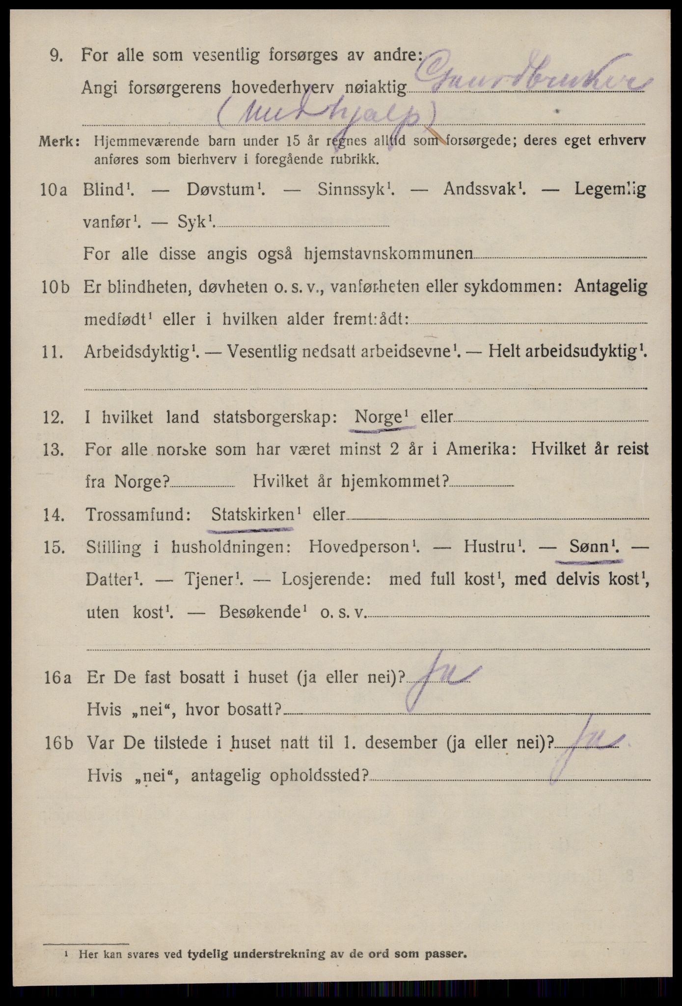 SAT, 1920 census for Veøy, 1920, p. 4712