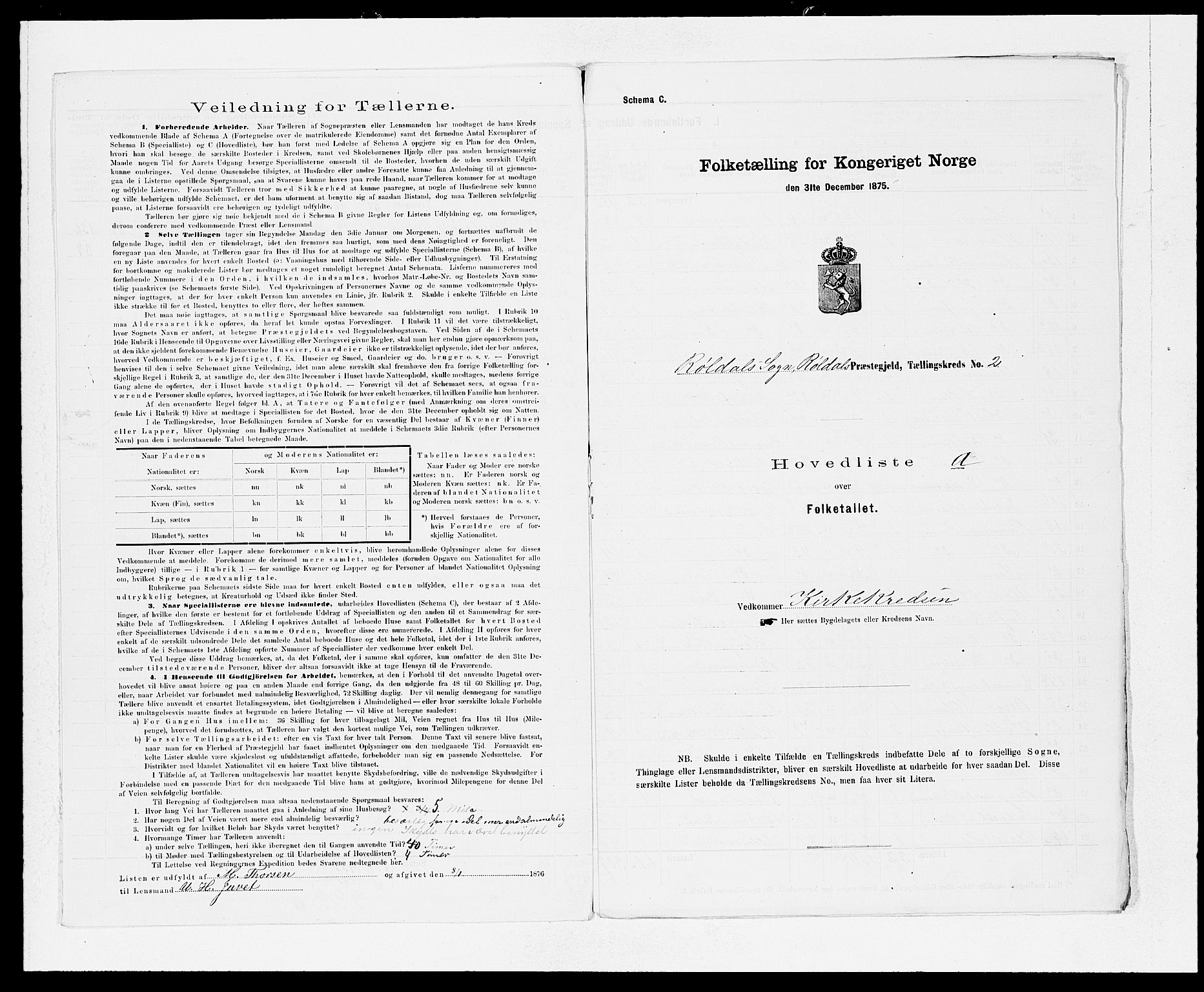 SAB, 1875 census for 1229P Røldal, 1875, p. 4