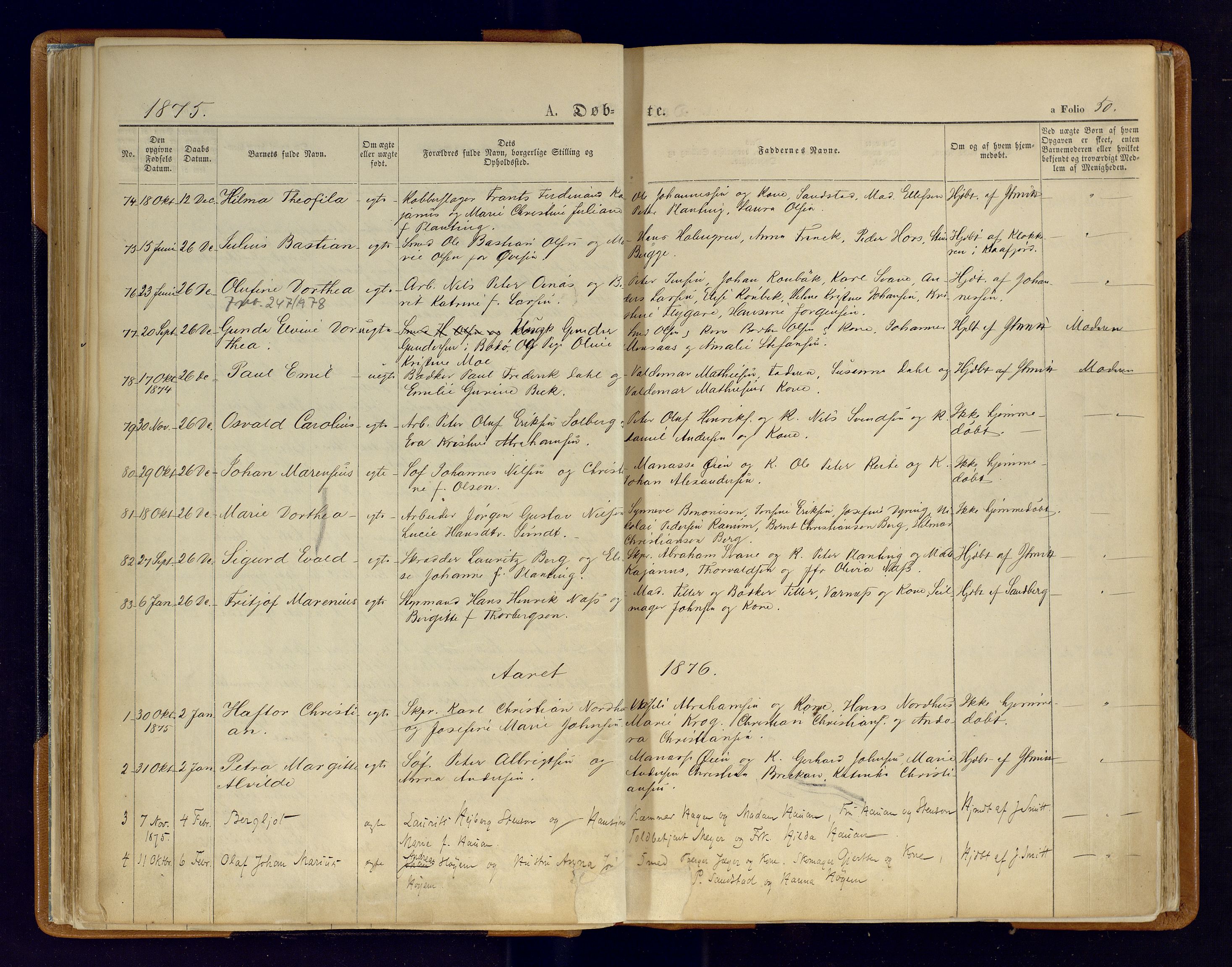 Hammerfest sokneprestkontor, SATØ/S-1347/H/Ha/L0006.kirke: Parish register (official) no. 6, 1869-1877, p. 50
