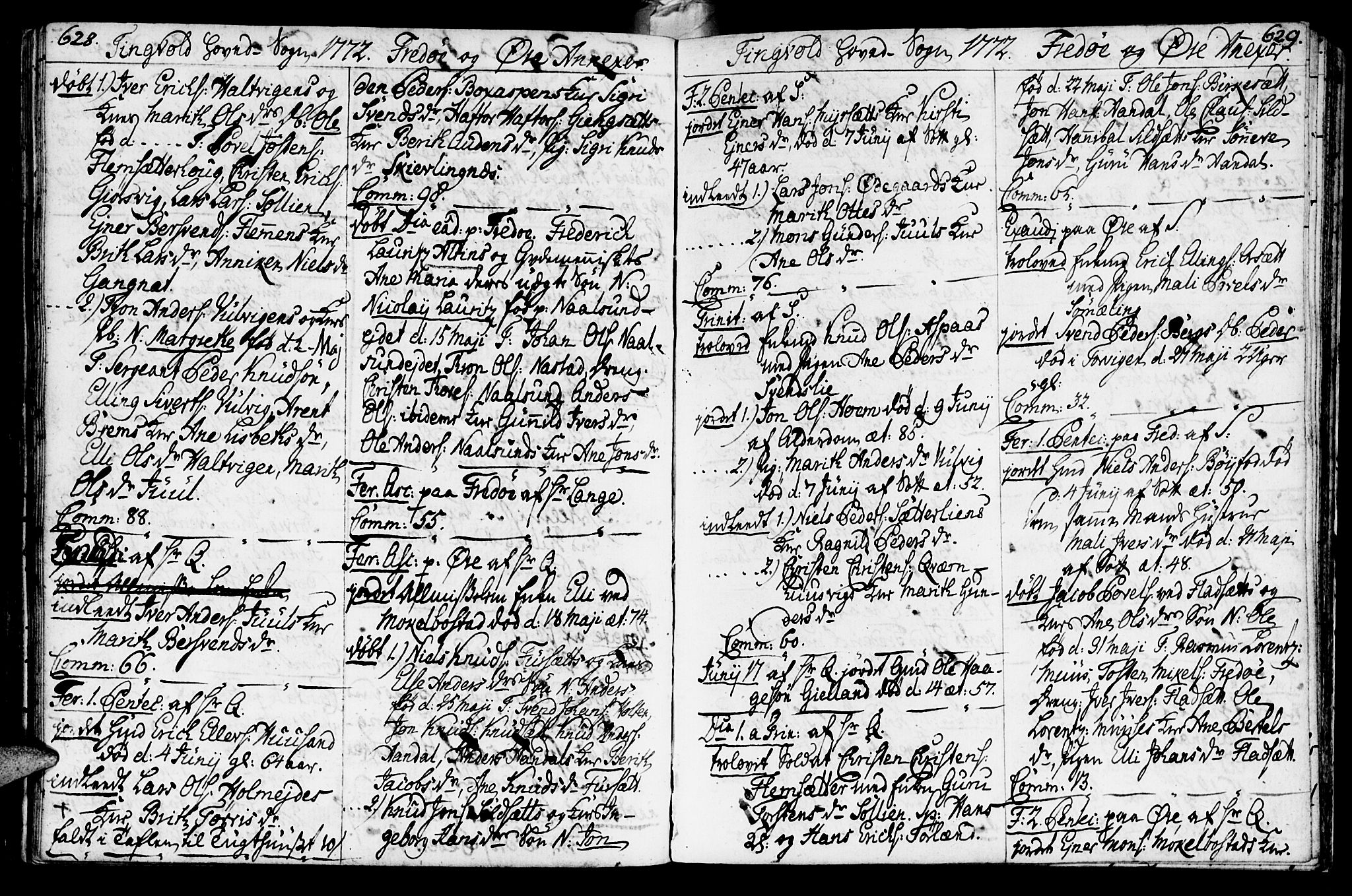Ministerialprotokoller, klokkerbøker og fødselsregistre - Møre og Romsdal, SAT/A-1454/586/L0979: Parish register (official) no. 586A05, 1751-1776, p. 628-629