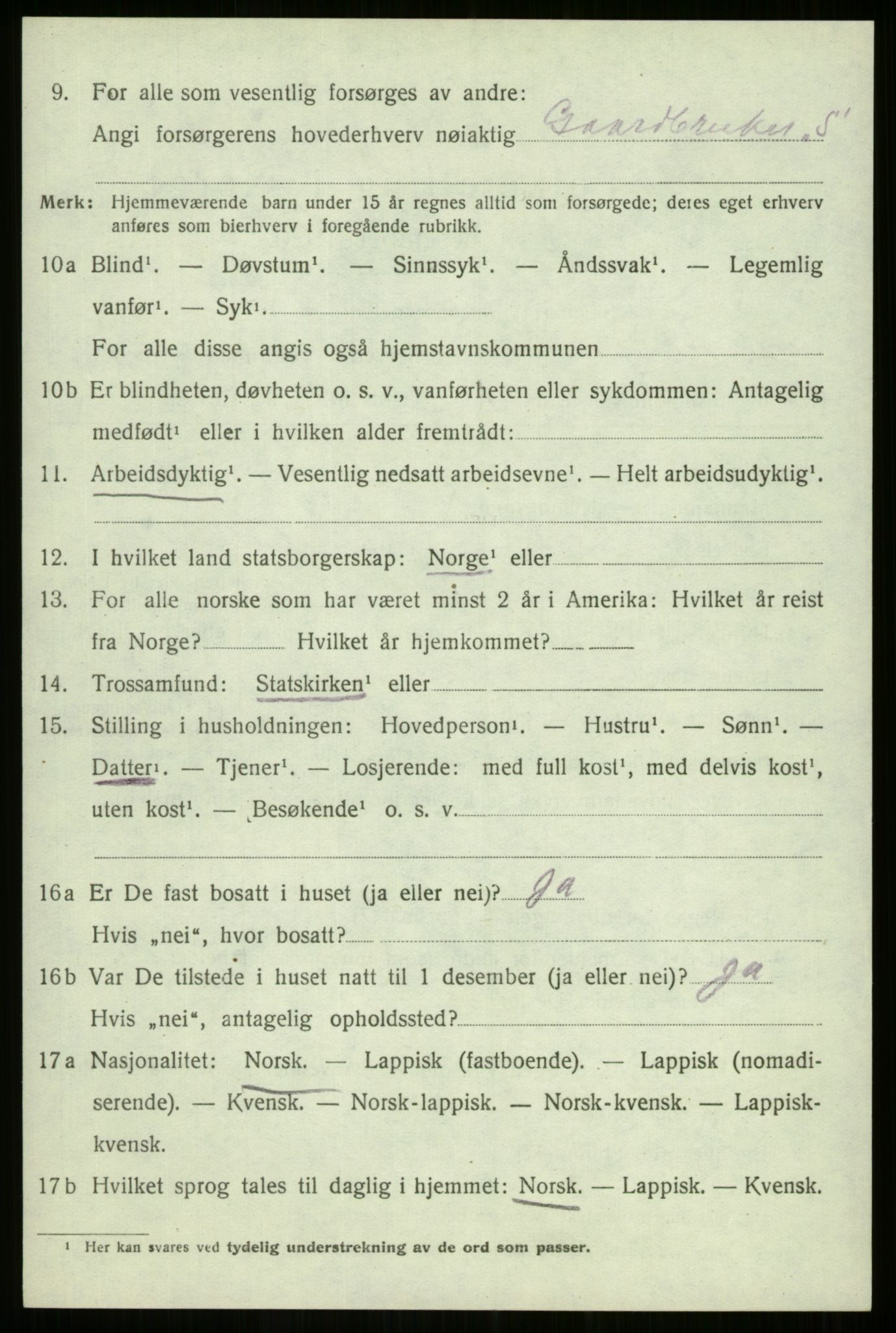 SATØ, 1920 census for Kvæfjord, 1920, p. 4524