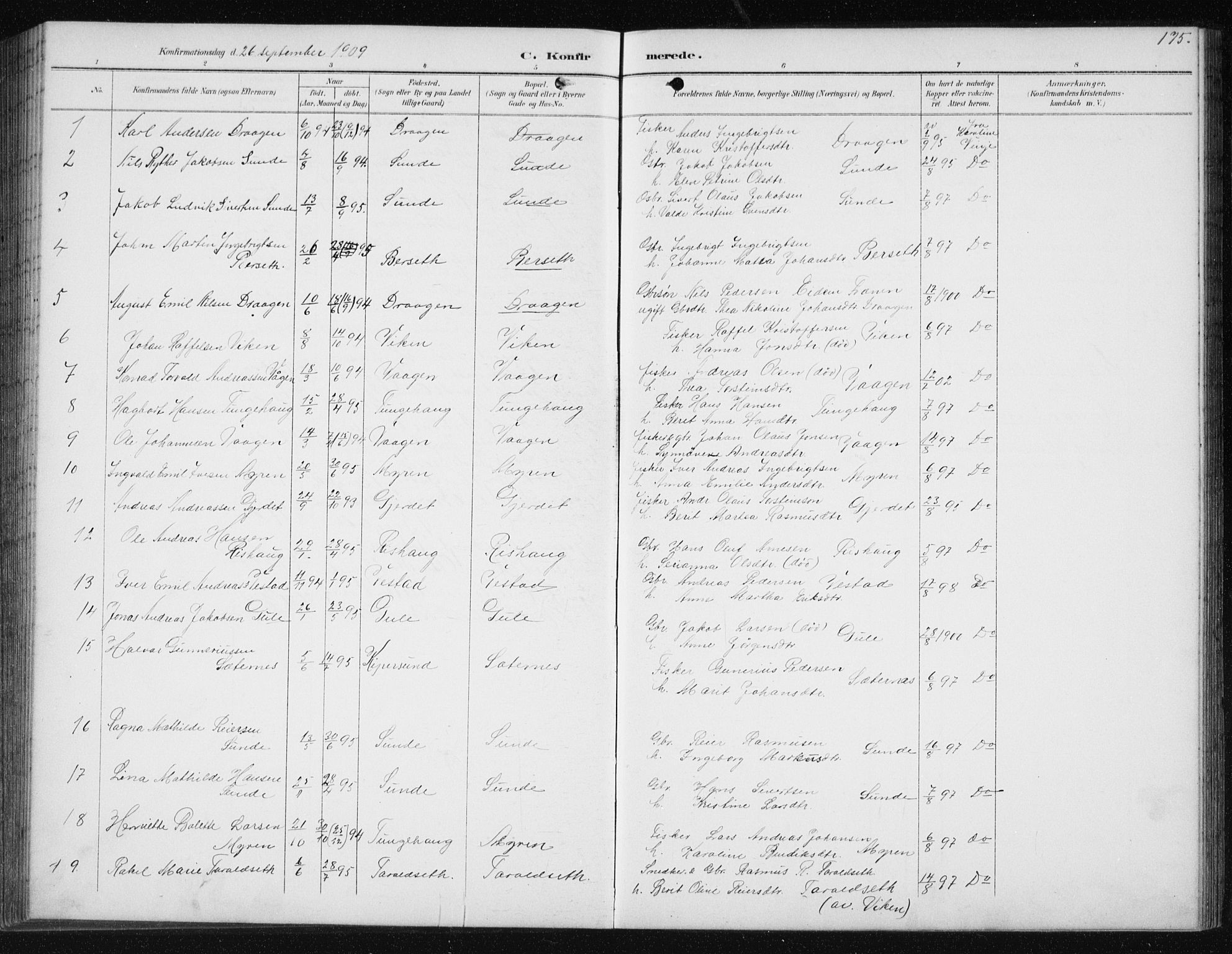 Ministerialprotokoller, klokkerbøker og fødselsregistre - Møre og Romsdal, AV/SAT-A-1454/566/L0773: Parish register (copy) no. 566C02, 1892-1909, p. 175