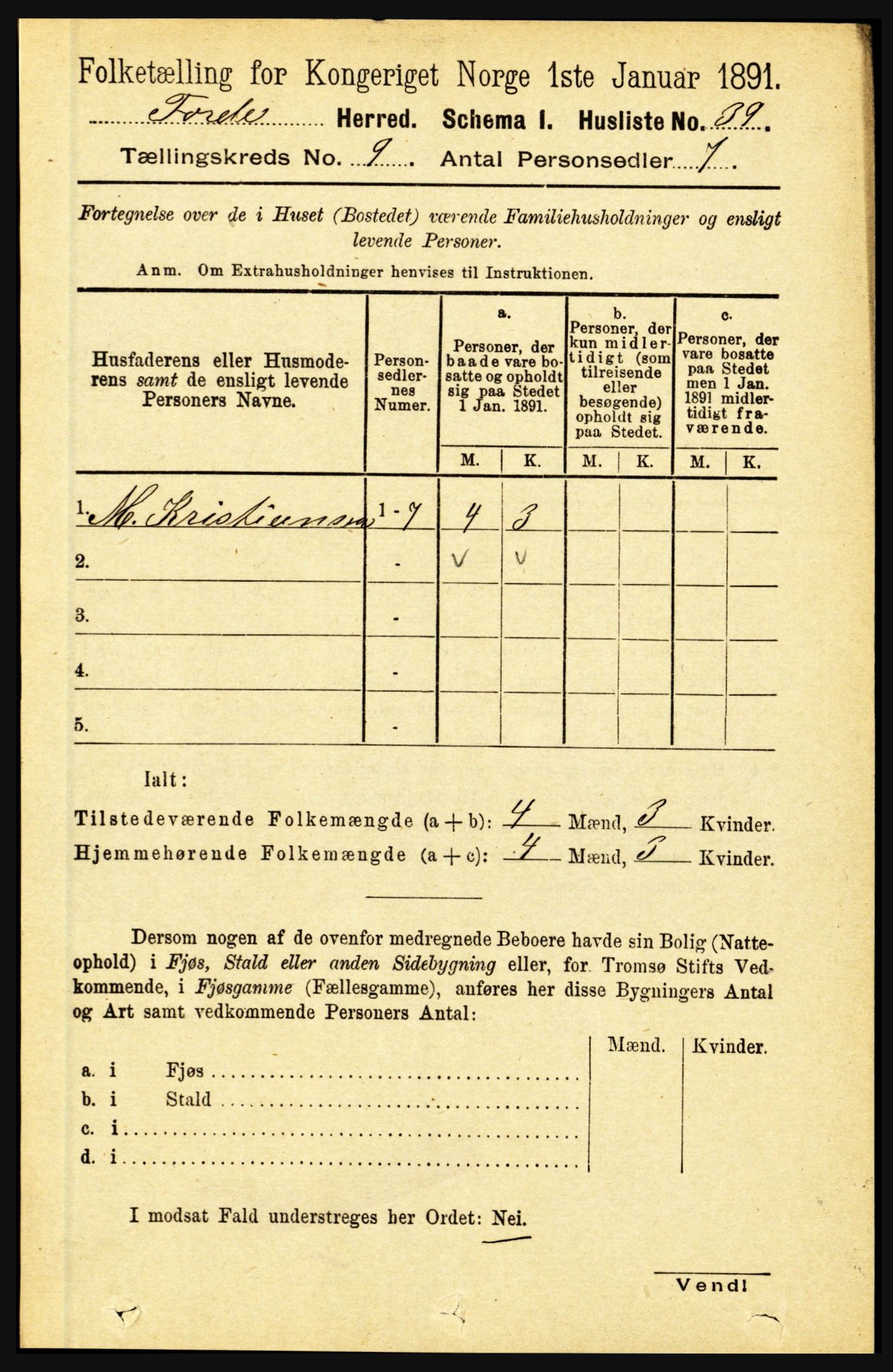 RA, 1891 census for 1432 Førde, 1891, p. 3313