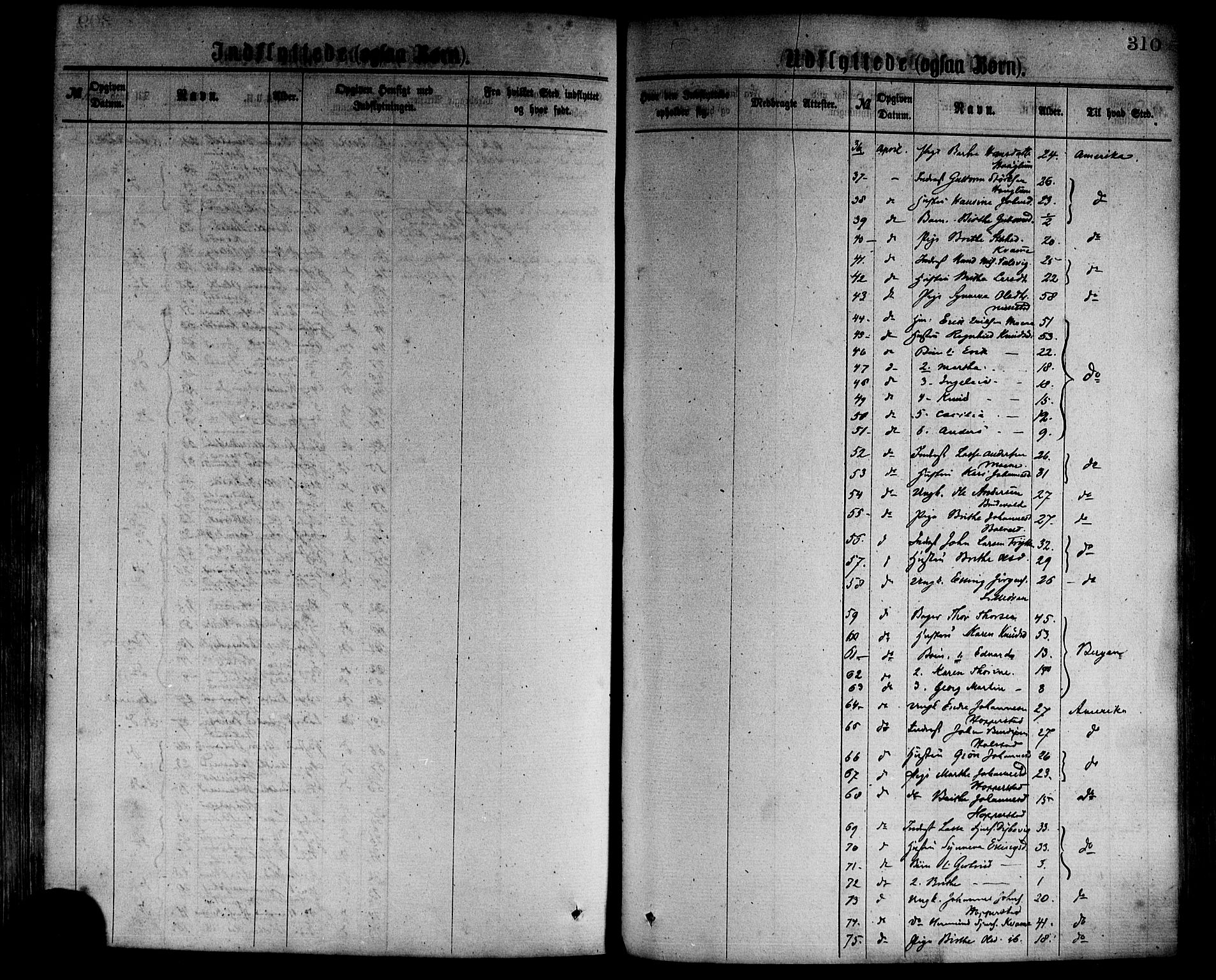 Vik sokneprestembete, AV/SAB-A-81501/H/Haa/Haaa/L0009: Parish register (official) no. A 9, 1866-1877, p. 310