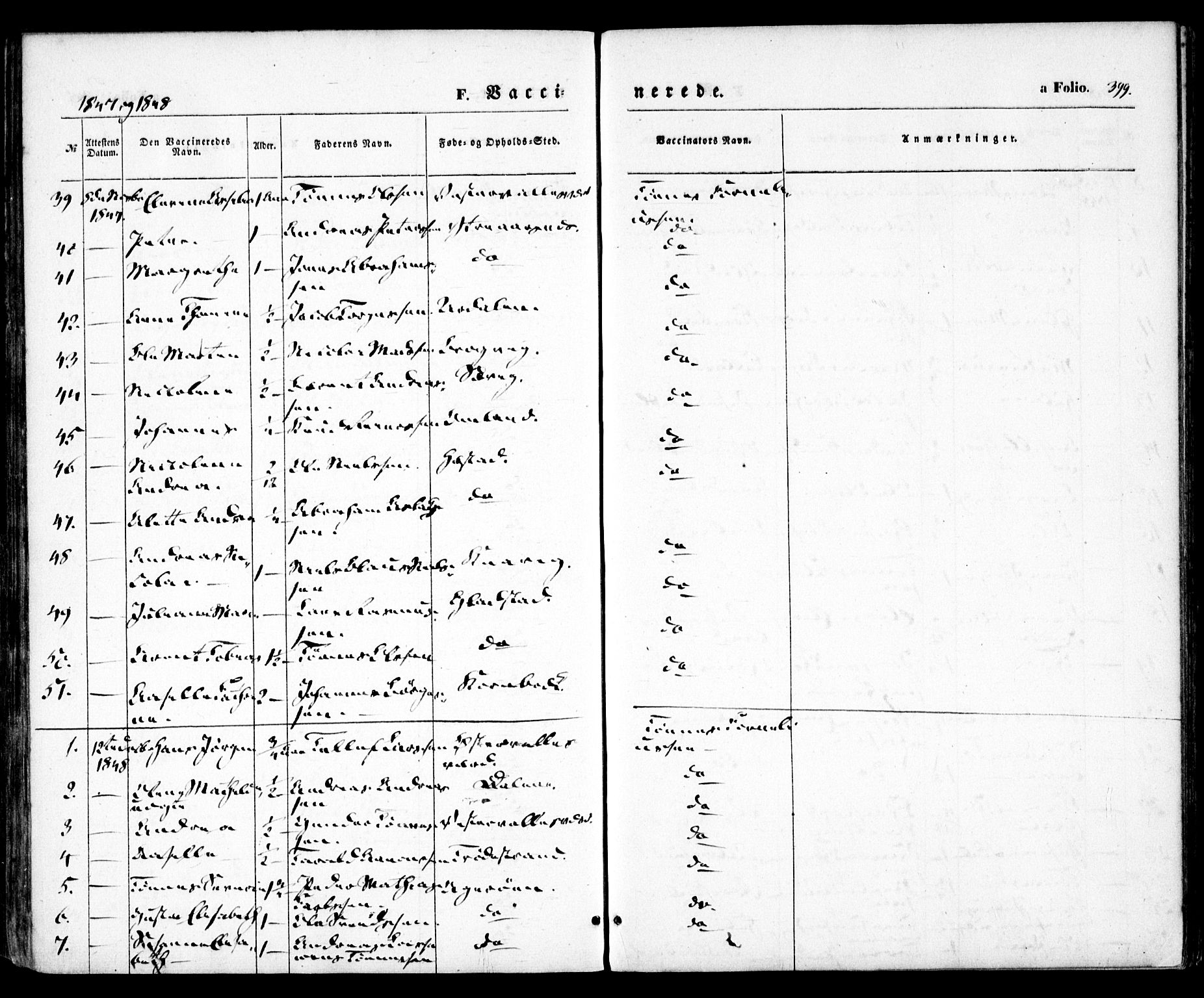 Høvåg sokneprestkontor, AV/SAK-1111-0025/F/Fa/L0003: Parish register (official) no. A 3, 1843-1858, p. 399